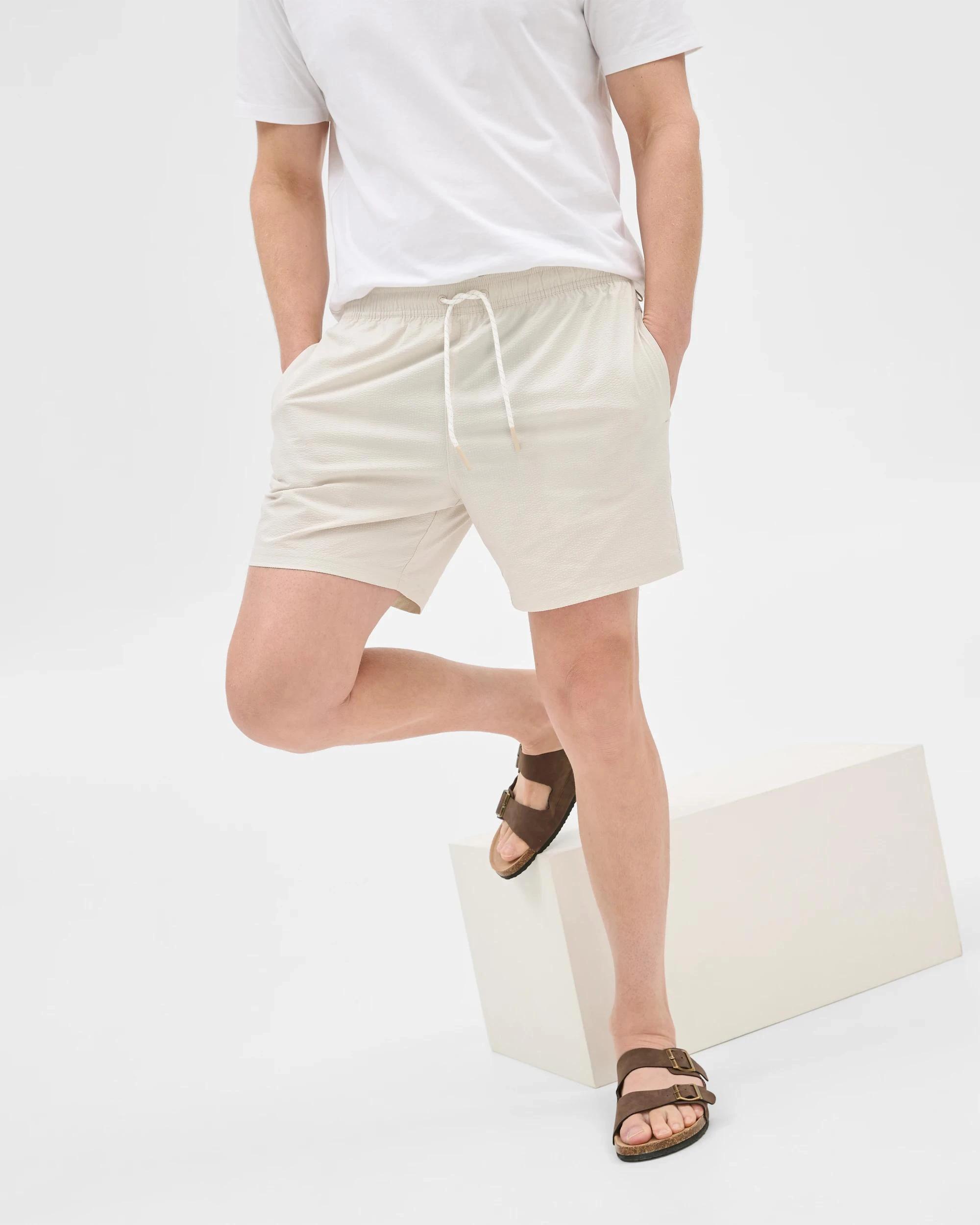 3 Target Seersucker Swim Boardshorts STONE, 3 of 6