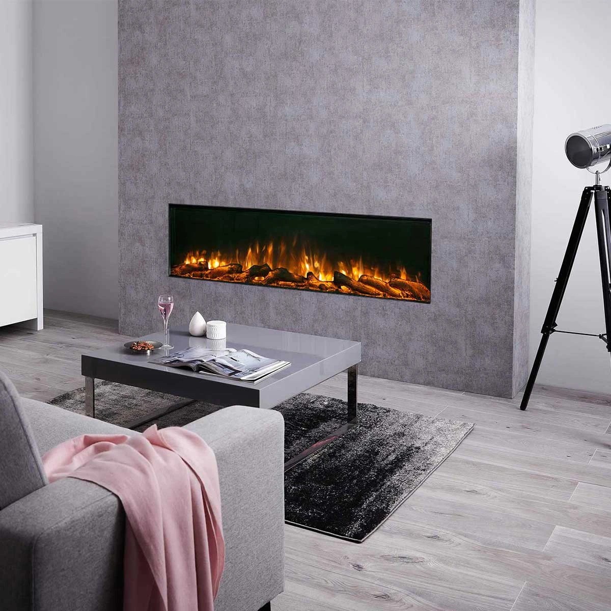 10 Moda Living Aristo 50 inch Electric Fireplace - Frameless - Black, 10 of 10
