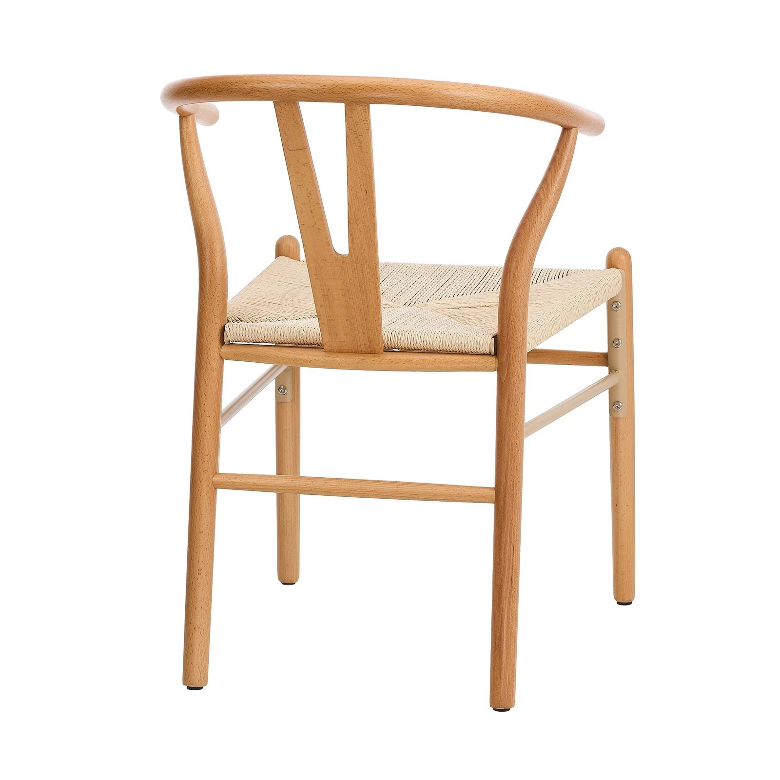 5 Oikiture Set of 4 Wooden Dining Chair Cafe Lounge Seat Wishbone Shaped Chair - Natural, 5 of 8