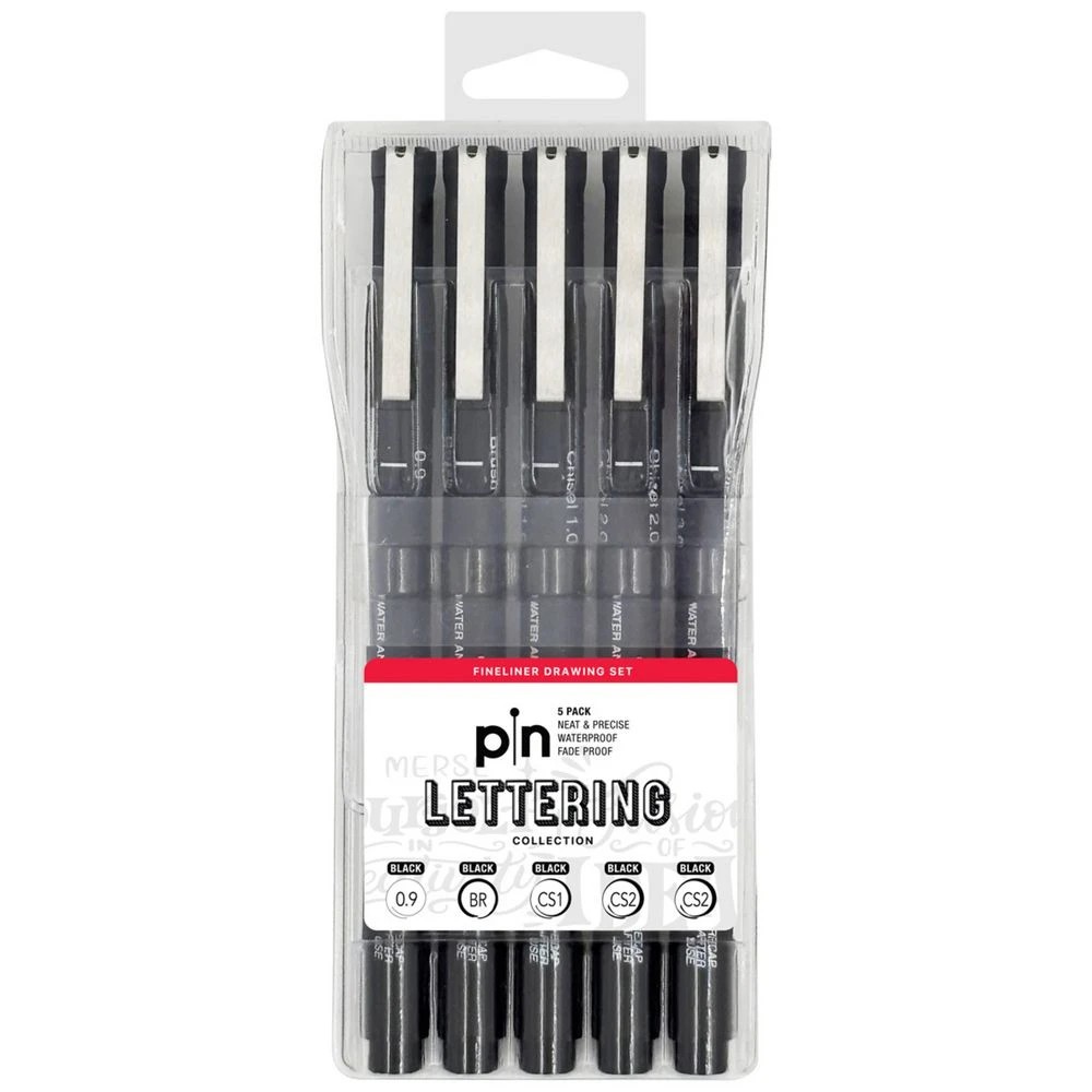 1 Uni Pin Fineliner Lettering Collection Black 3 Pack, 1 of 1