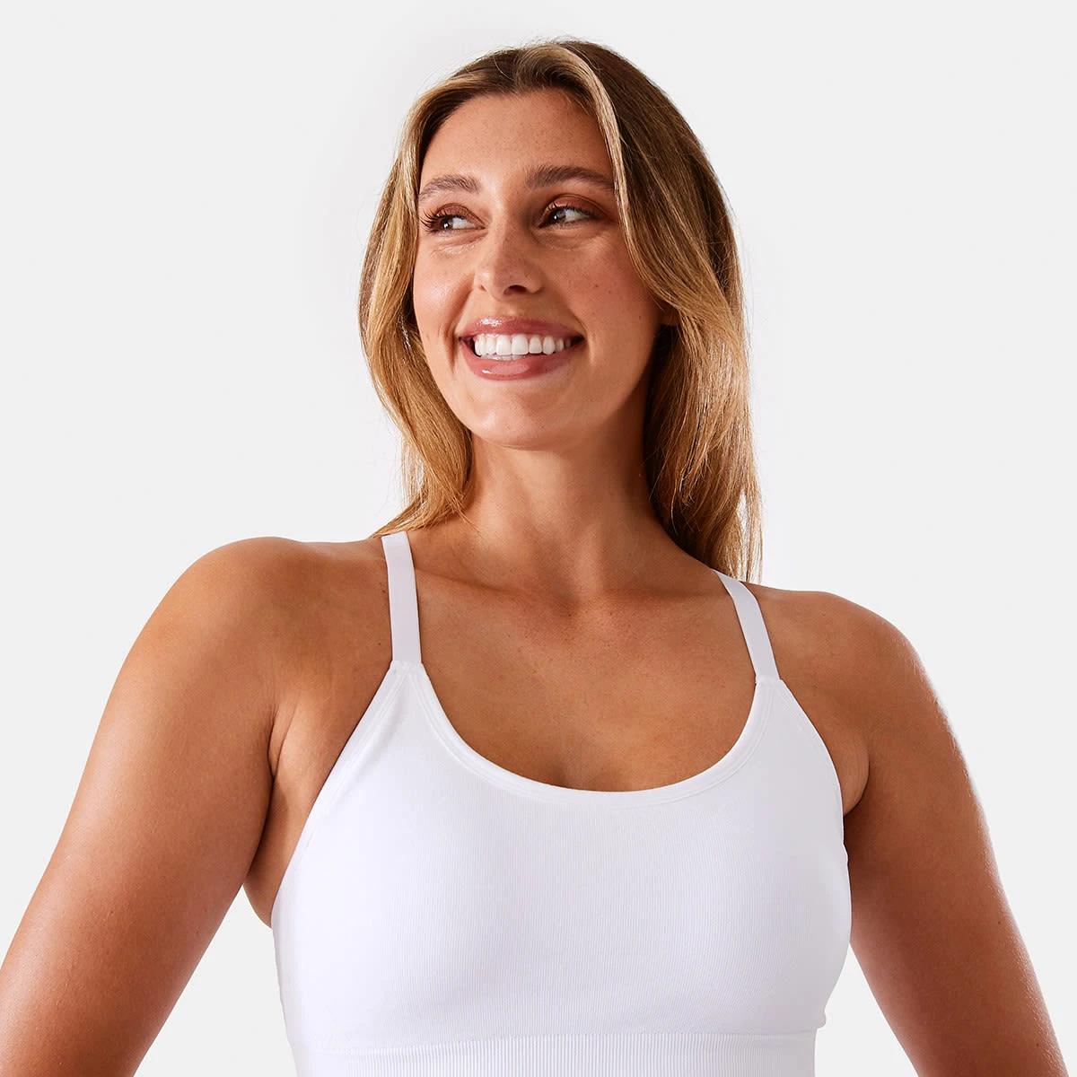 9 2 Pack Sports Medium Support Seamfree Crop WASHED SLATE, WHITE, 9 of 10