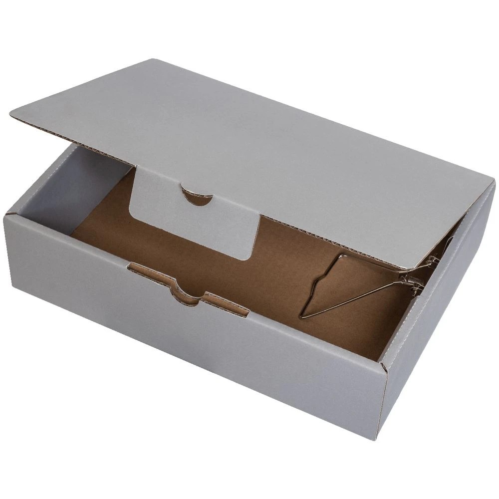 3 J.Burrows A4 Box File Spring 80mm Grey, 3 of 3