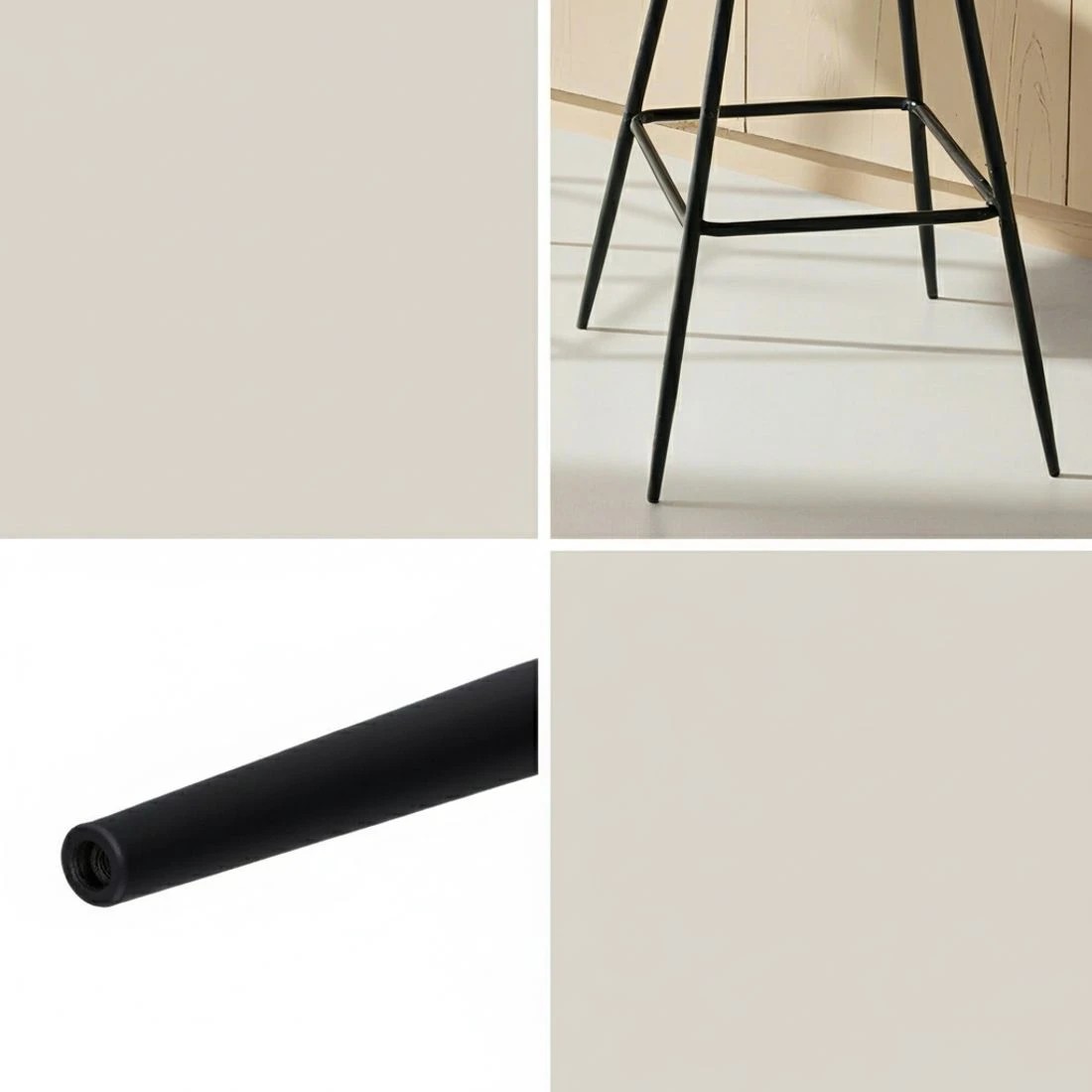 6 Artiss 2x Bar Stools Kitchen Dining Chair Counter Stool Woven   Ivory - Beige, 6 of 6