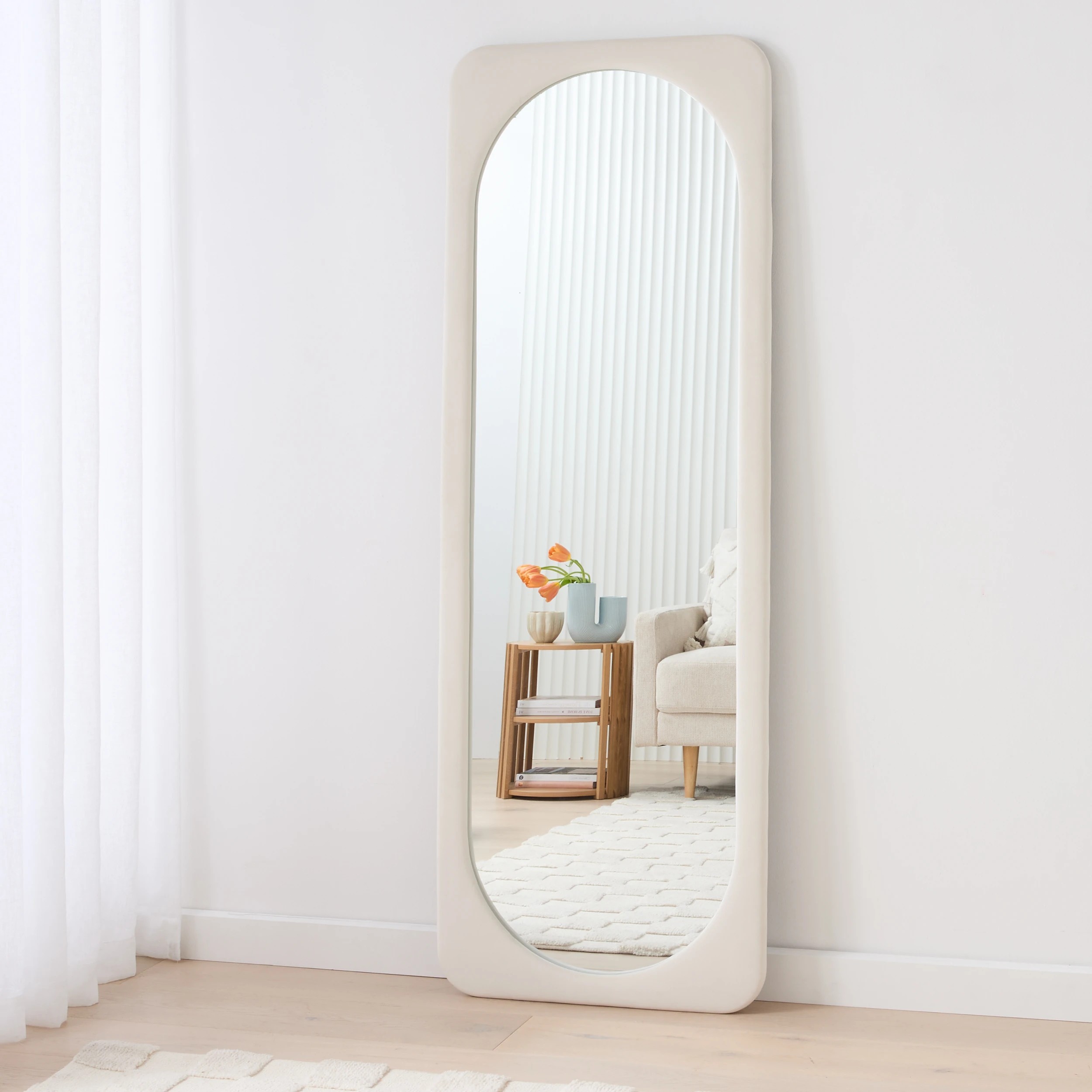 1 Ginny Velvet Floor Mirror - 170cm x 60cm, 1 of 6