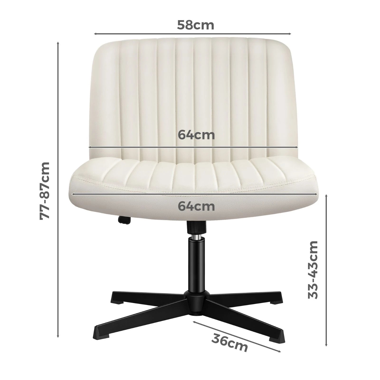 4 Alfordson Office Chair Computer Executive Seat Work Ottoman Velvet - Beige, 4 of 10