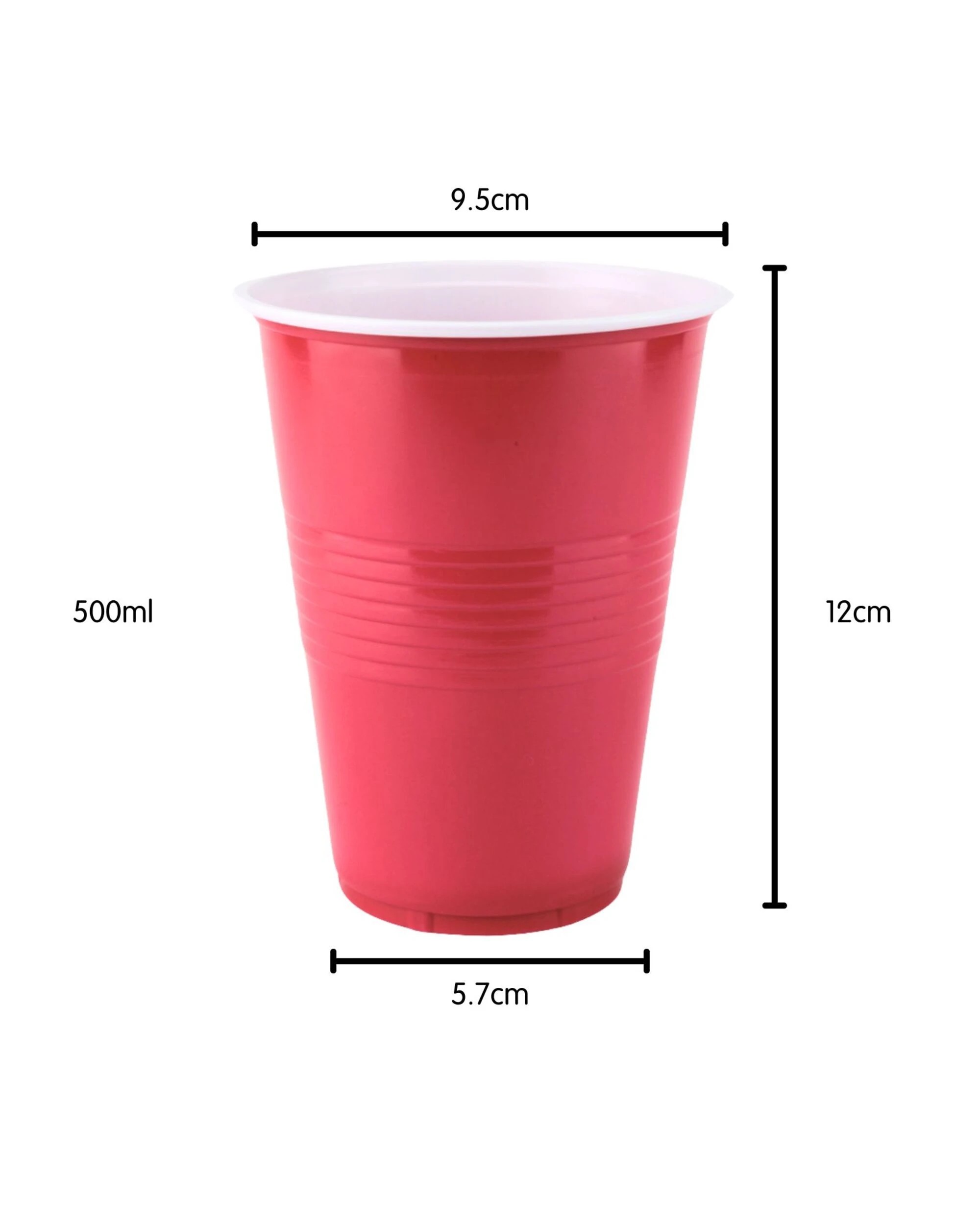 2 Durmaz Party Cups 500ml Bulk Pack of 288 - Red, 2 of 3
