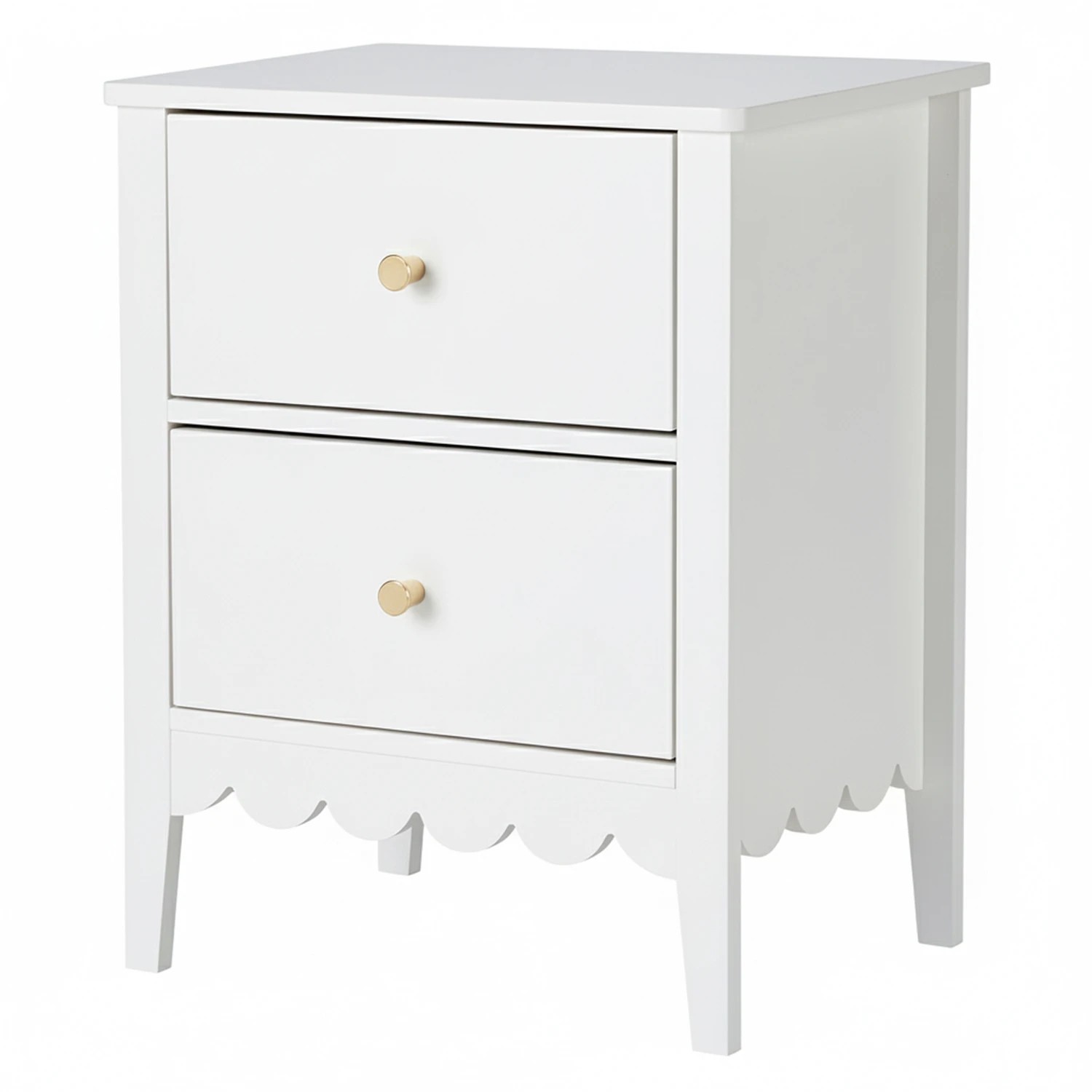 1 Artiss Bedside Table 2 Drawers Bedroom Storage Nightstand - White, 1 of 7