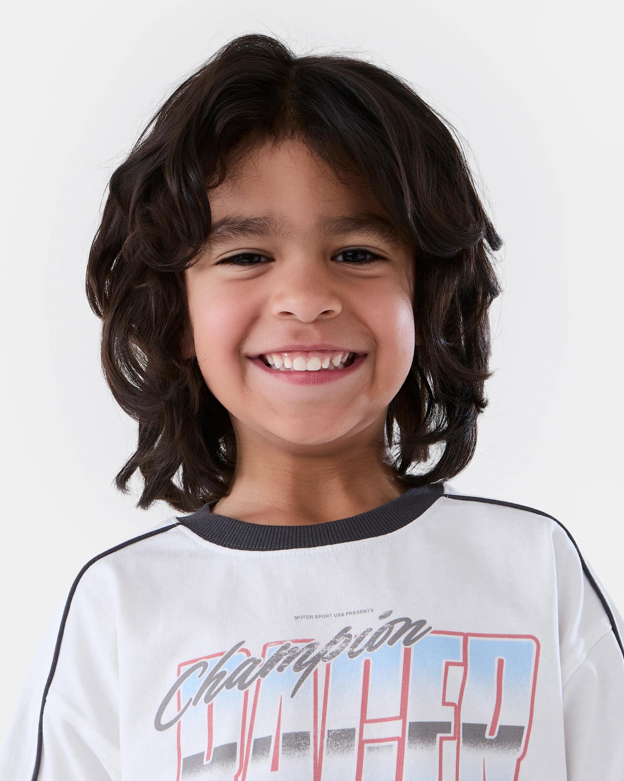 3 Oversized Printed T-shirt Wht Race, 3 of 8