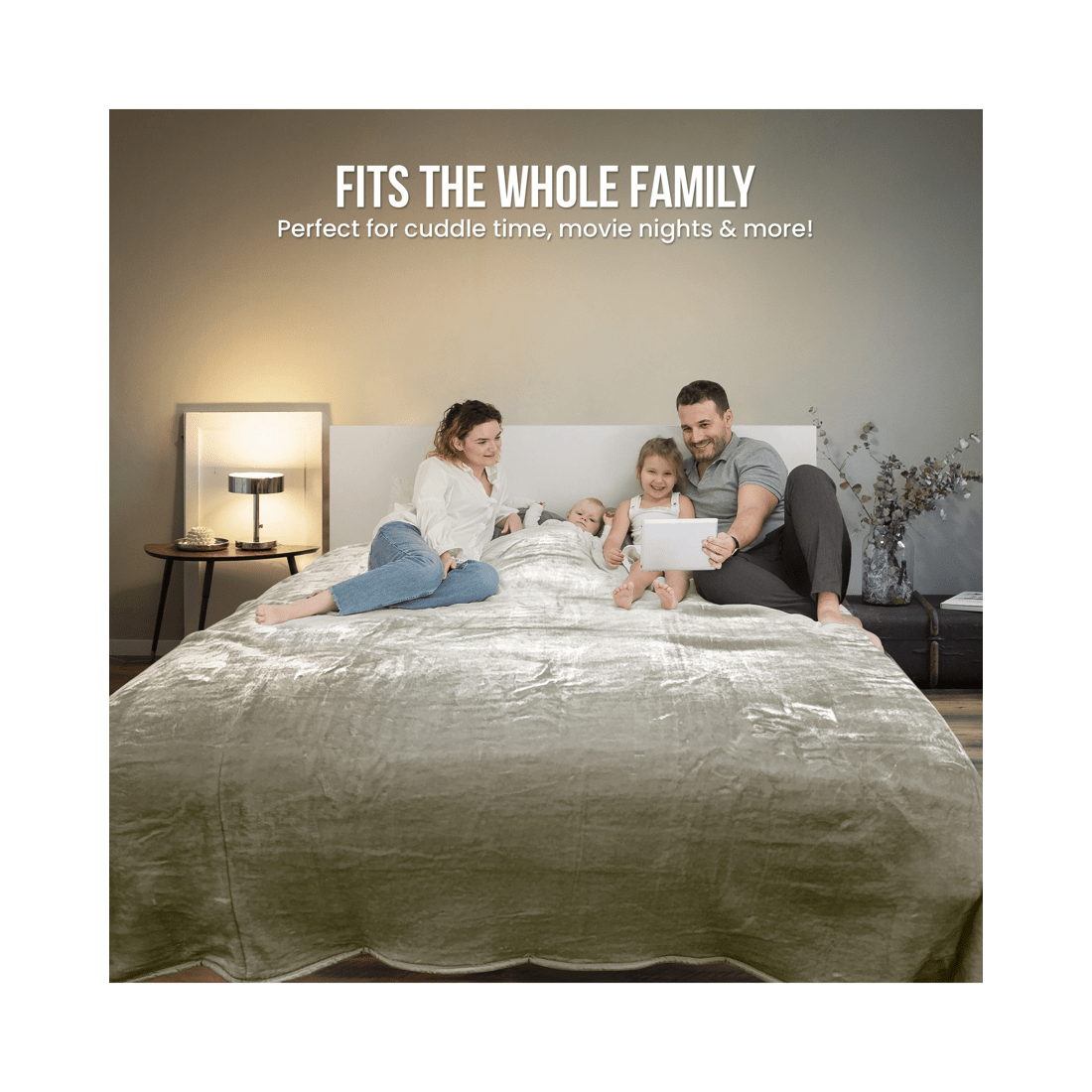 5 Laura Hill 3m X 3m Xl Faux Mink Blanket Double-sided Soft Plush Bed Oversized Throw Rug Olive
 - Super King Bed, 5 of 9