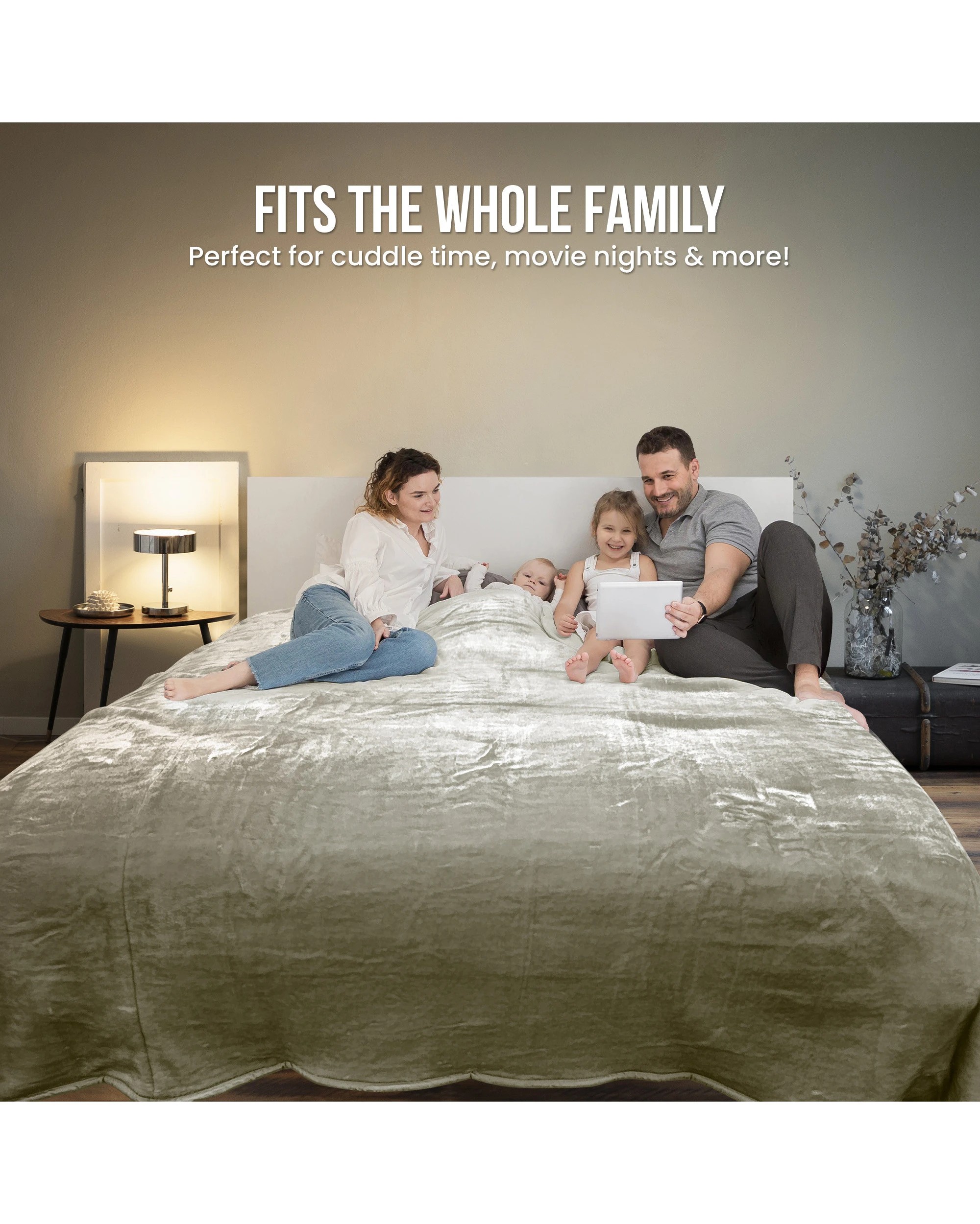 5 Laura Hill 3m X 3m Xl Faux Mink Blanket Double-sided Soft Plush Bed Oversized Throw Rug Olive
 - Super King Bed, 5 of 9