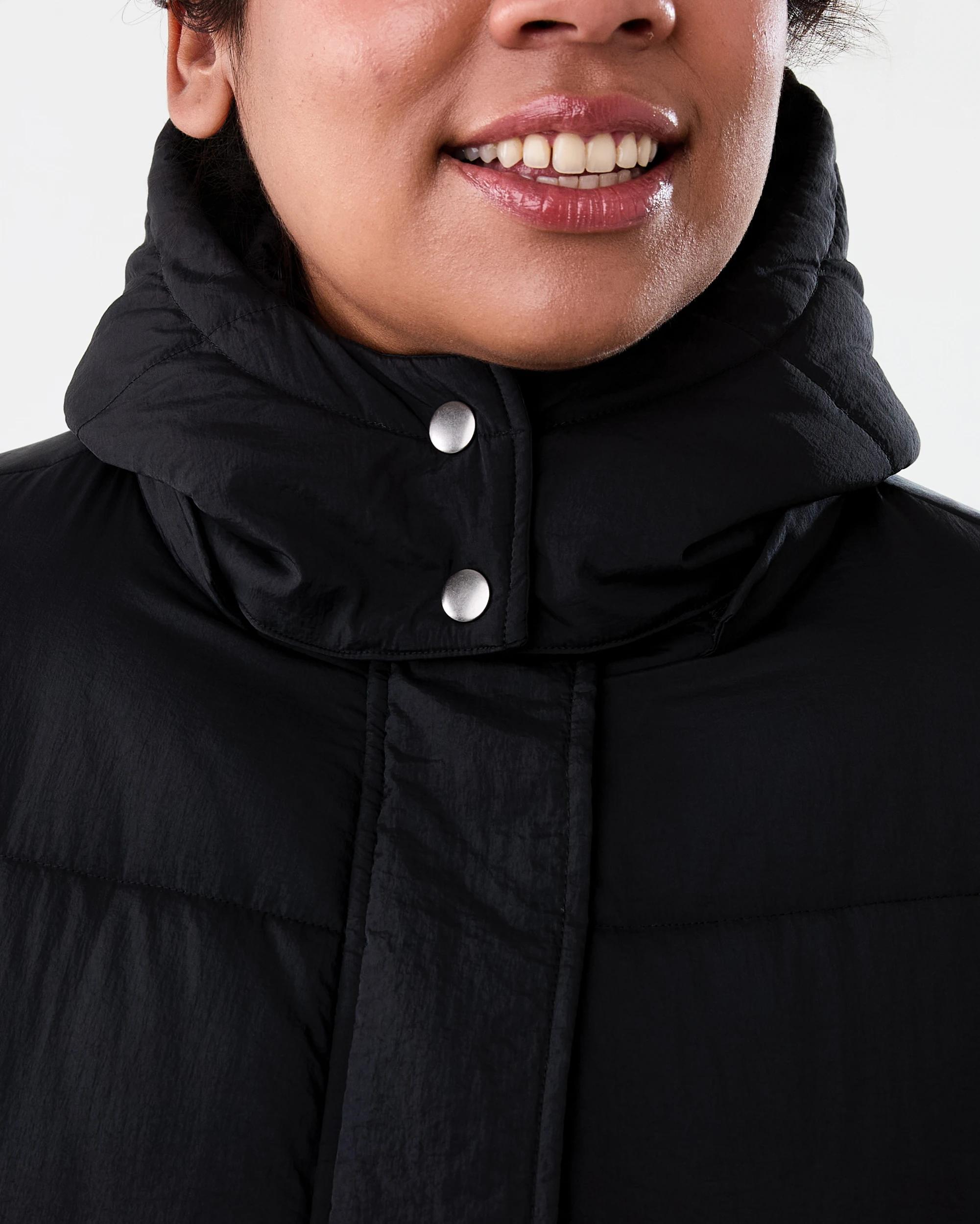 5 Curve Long Sleeve Hybrid Puffer Jacket Black, 5 of 7