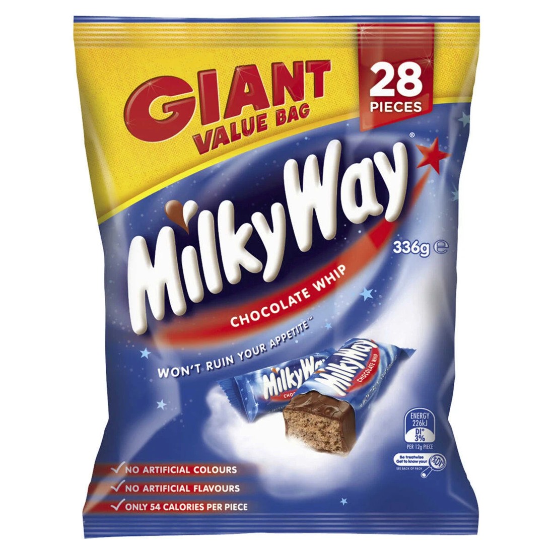 1 28 Piece Milky Way Chocolate Whip Giant Value Bag 336g, 1 of 5