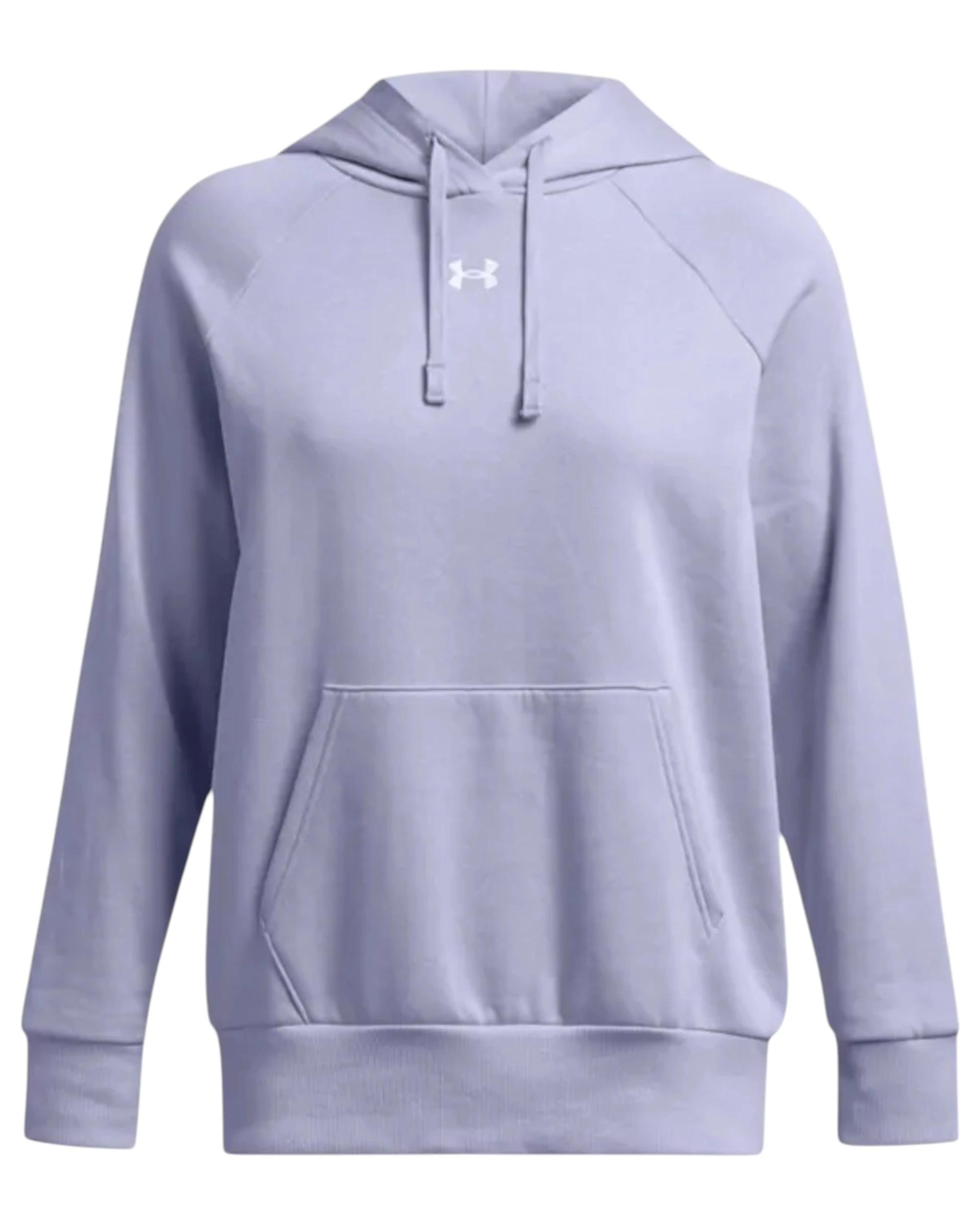 1 Under Armour Womens Rival Fleece Celeste/ White Hoodie CELESTE, 1 of 4