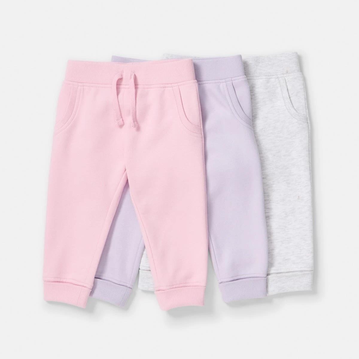 1 3 Pack Trackpants Pnk Pur, 1 of 8