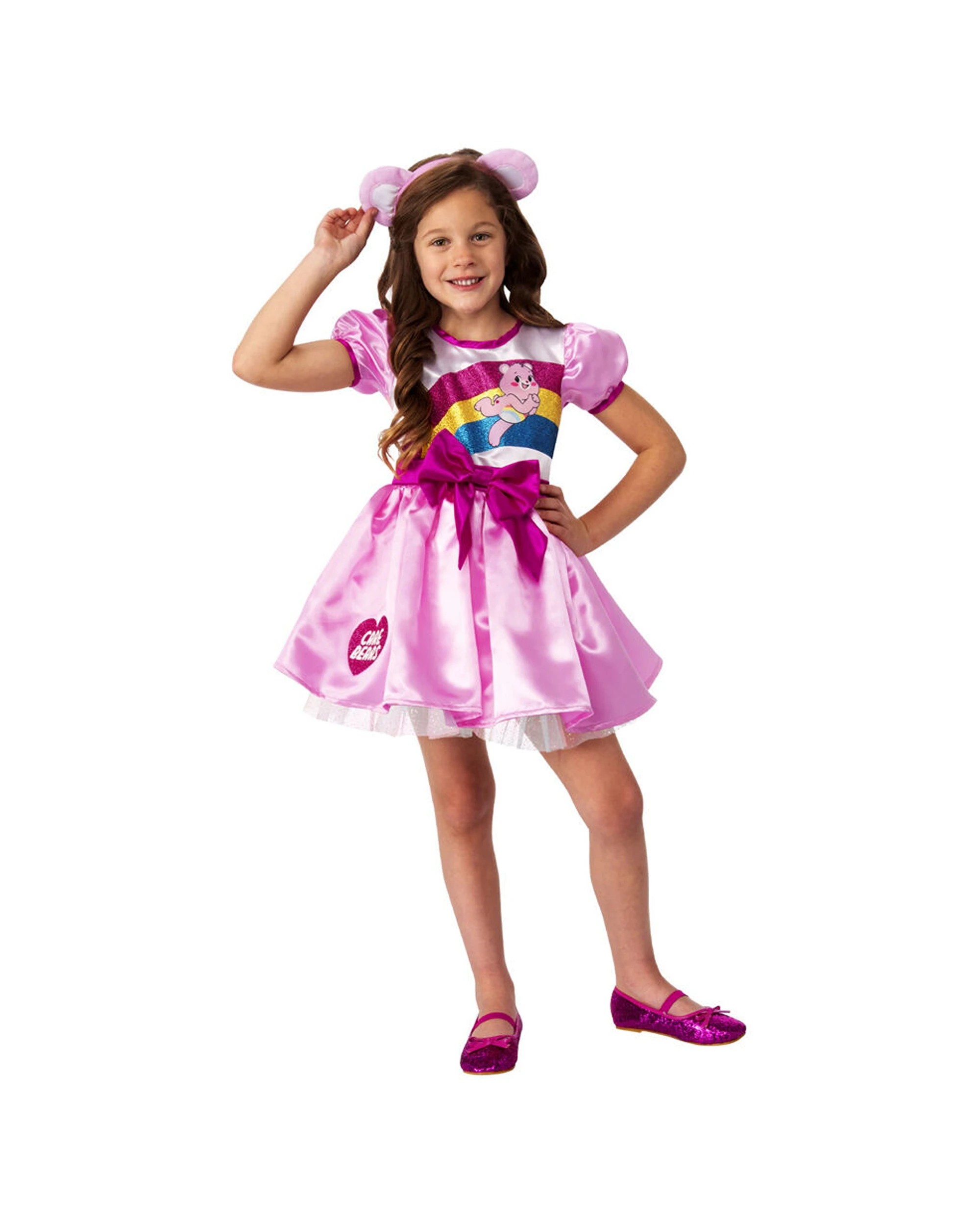 1 Rubies Carebears Cheer Bear Girls Tutu Dress Up Costume S - Pink, 1 of 3