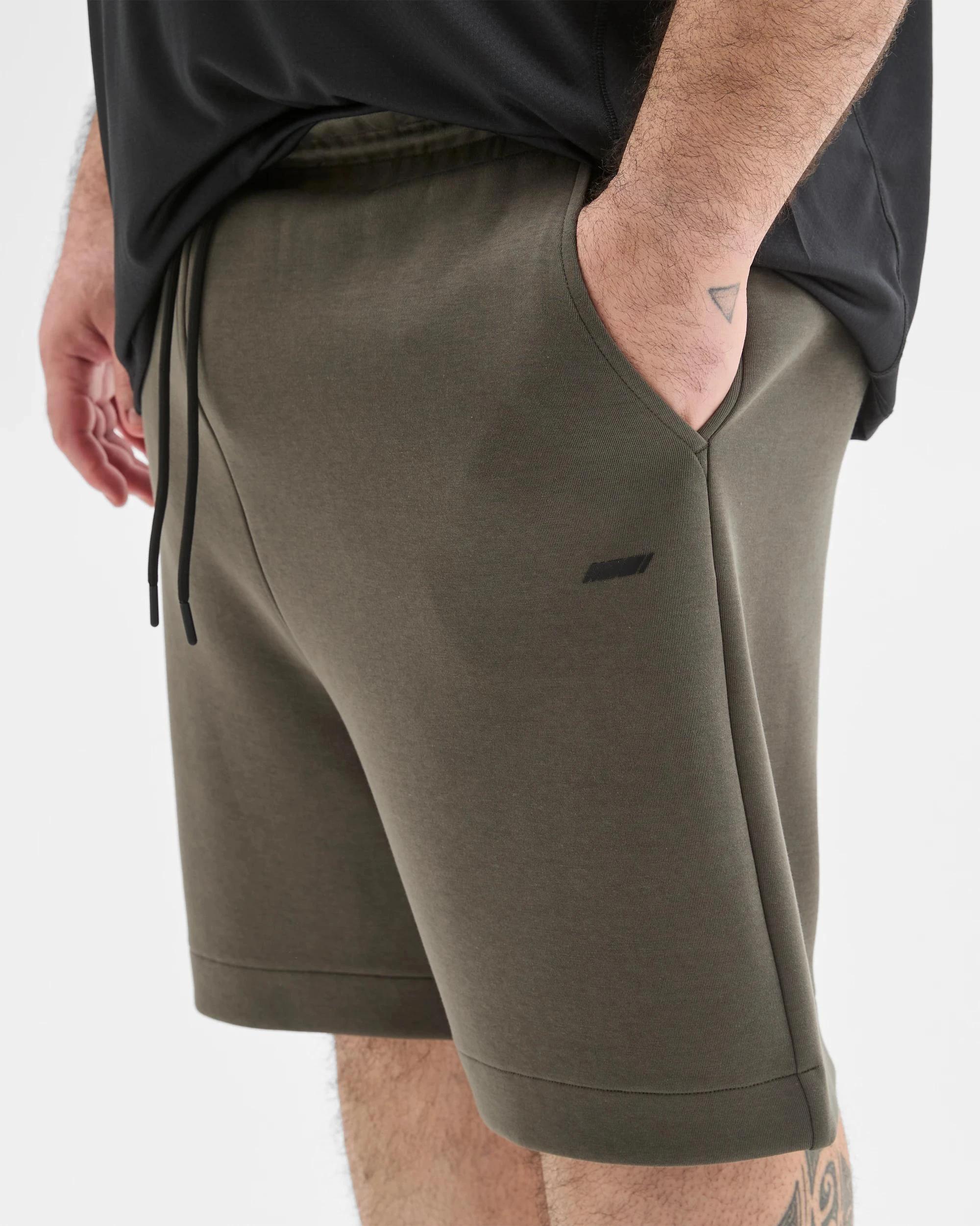 5 Target Plus Size Australian Cotton Blend Tech Fleece Shorts DARK KHAKI, 5 of 6