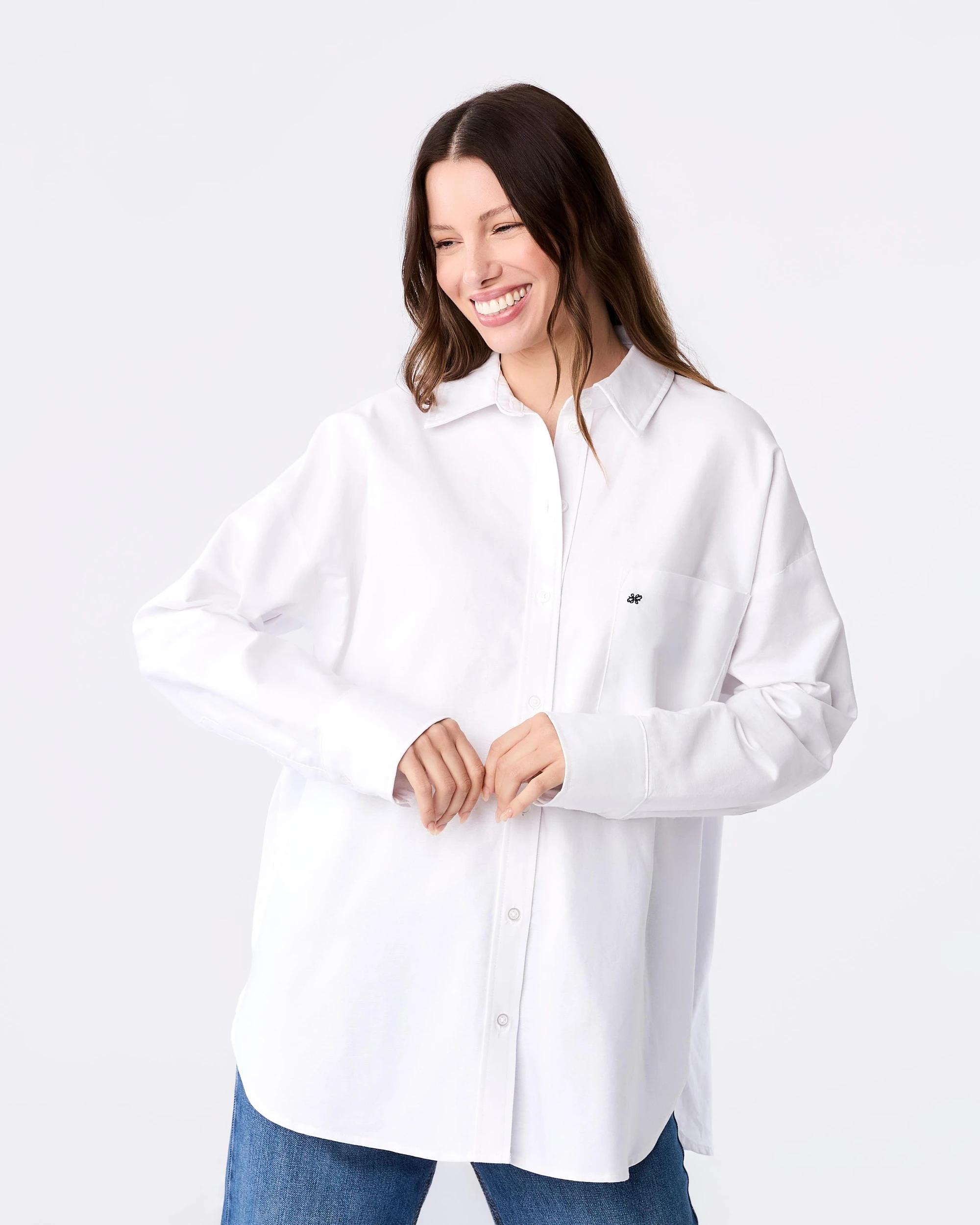 1 Long Sleeve Oxford Shirt White, 1 of 7