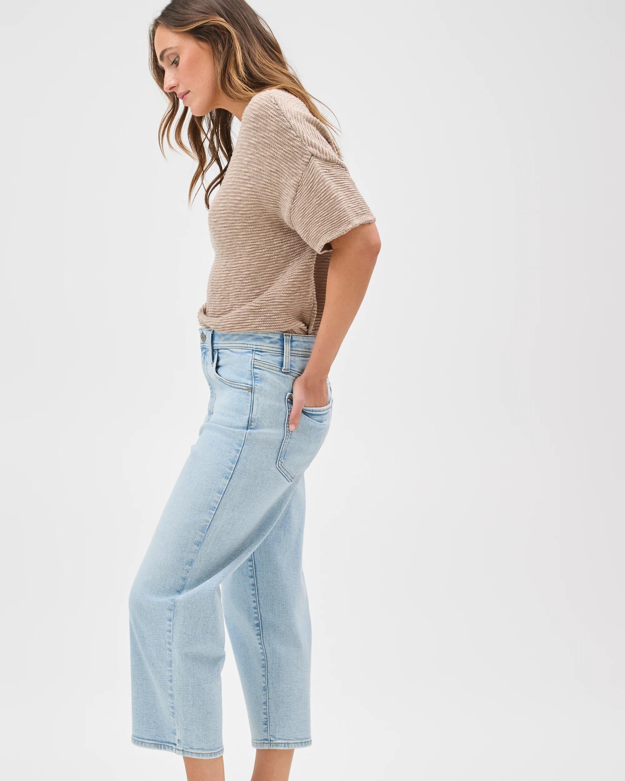 3 Target Denim Tara Slim Fit Straight Leg Cropped Denim Jeans ICE BLUE, 3 of 7