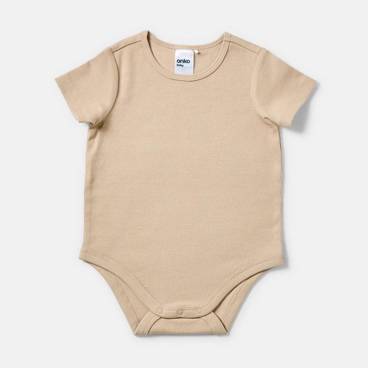 4 3 Pack Short Sleeve Print Bodysuits TAN WOMBAT, 4 of 8