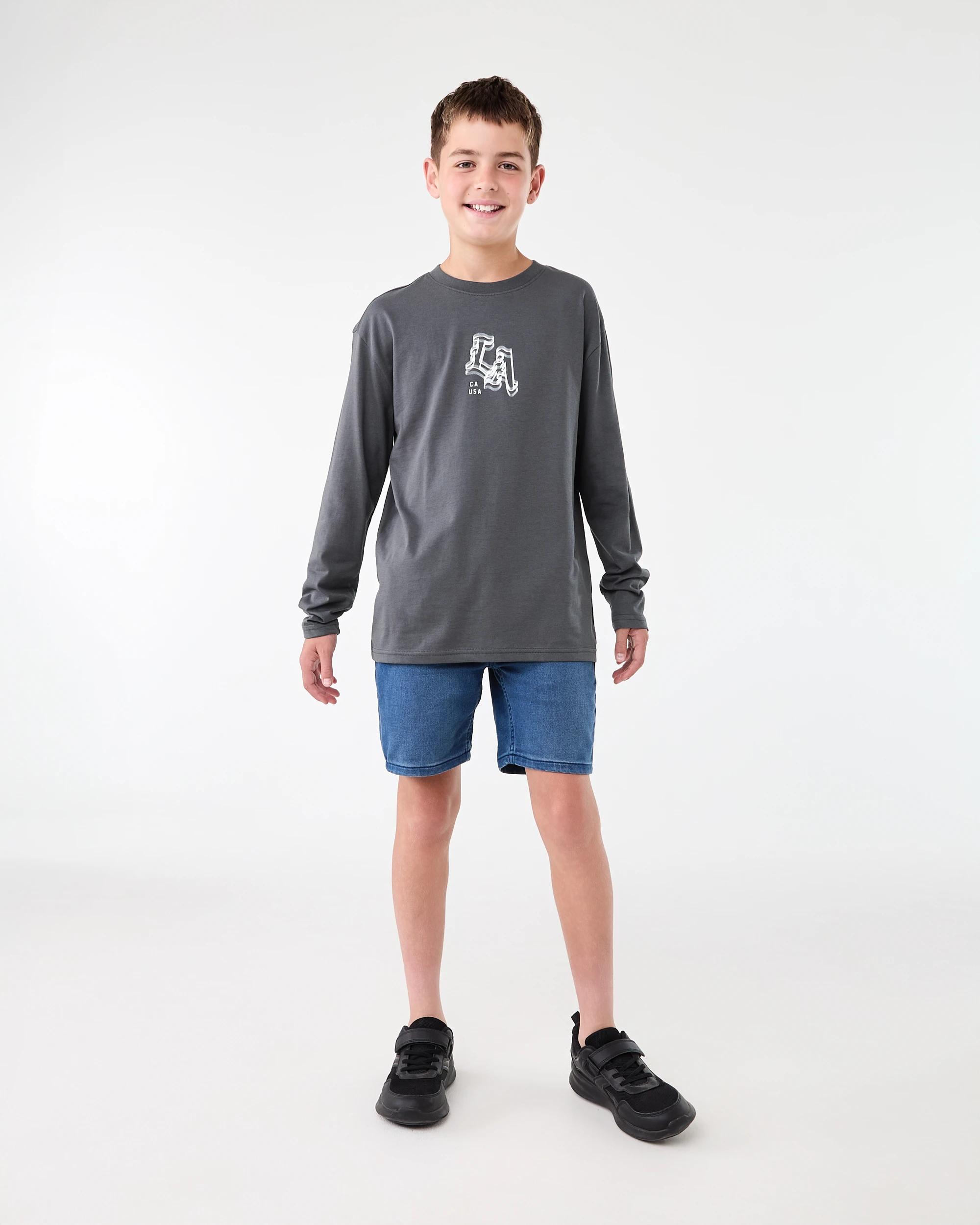 6 Long Sleeve Printed T-shirt Gry Slogan, 6 of 6