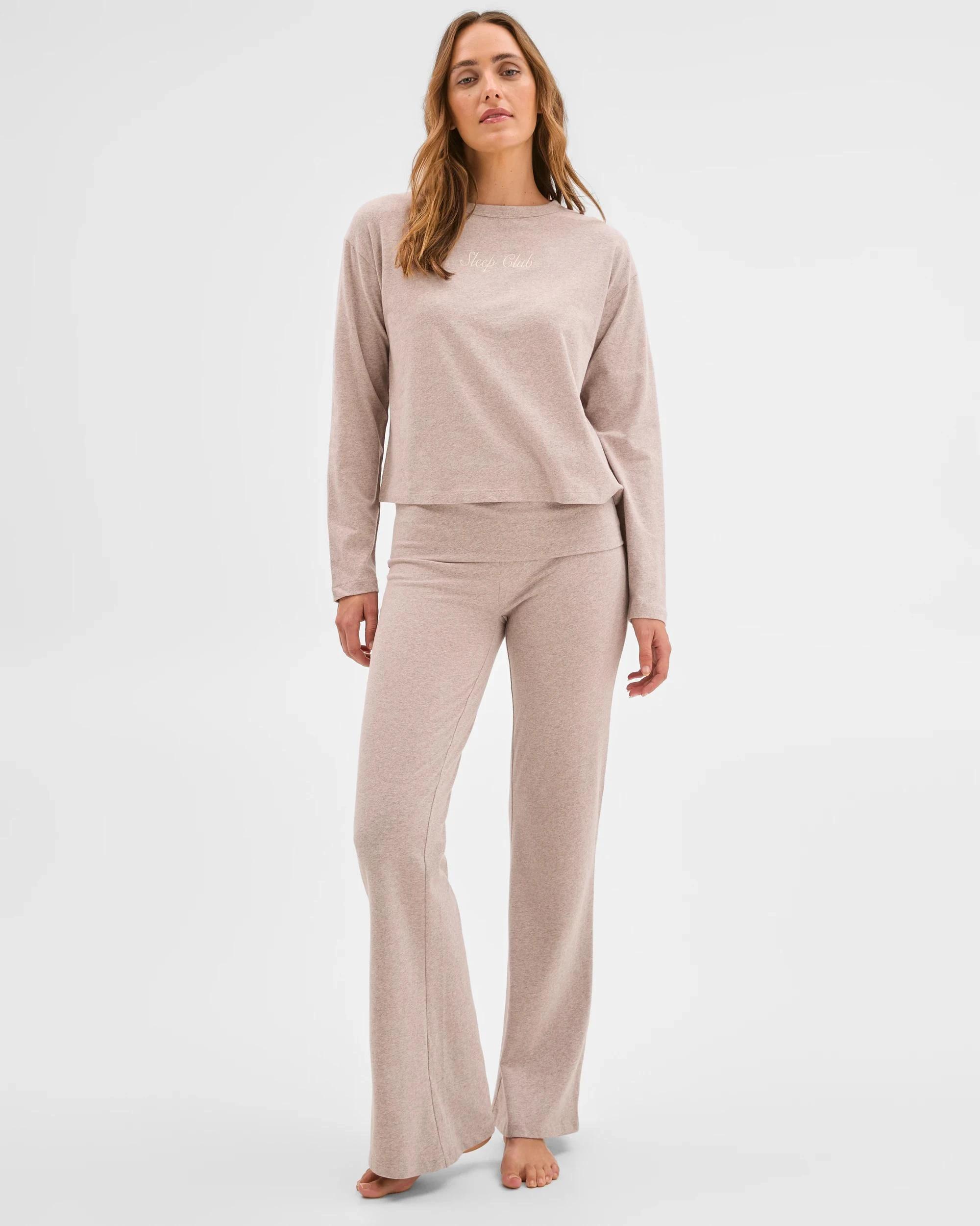 1 Lily Loves Australian Cotton Blend Long Sleeve Sleep Top MUSHROOM, 1 of 6