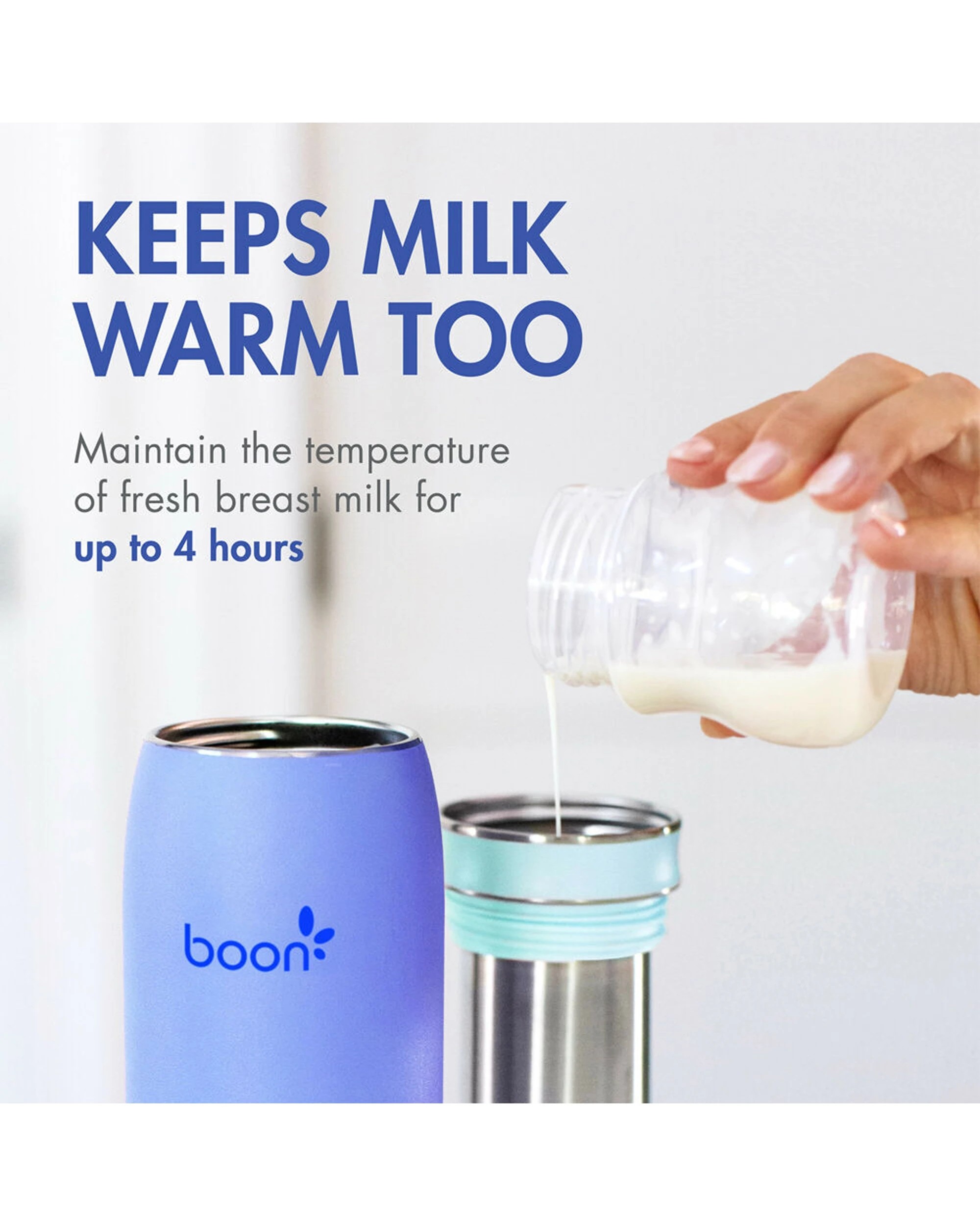 8 Boon Frosh Stainless Steel Breast Milk Storage Flask/Container 2PK 700ml - Blue, 8 of 8