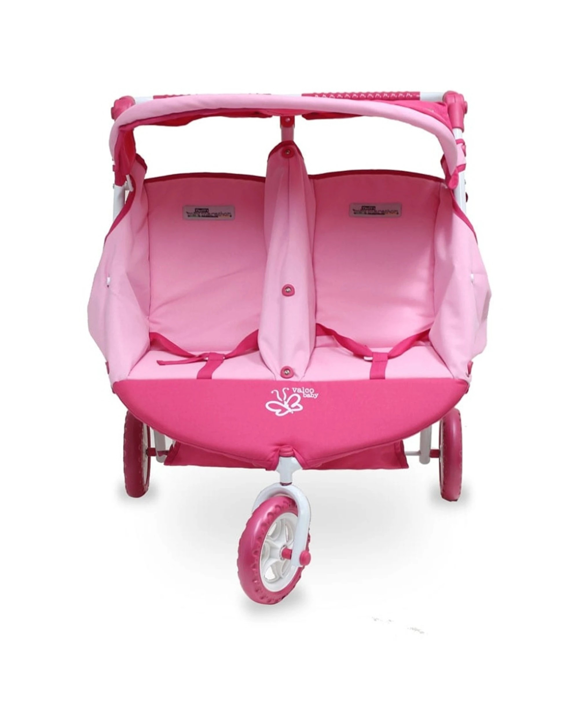 4 Just Like Mum Mini Marathon Twin Doll Stroller Reclining Seat Sun Canopy 3y - Pink, 4 of 6