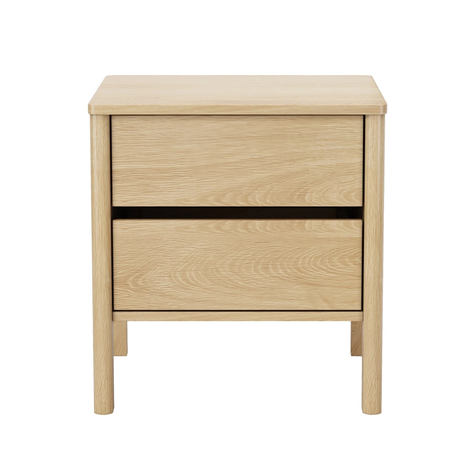 6 Oikiture Bedside Table 2 Drawers Side Table Nightstand Handle-free - Natural, 6 of 9
