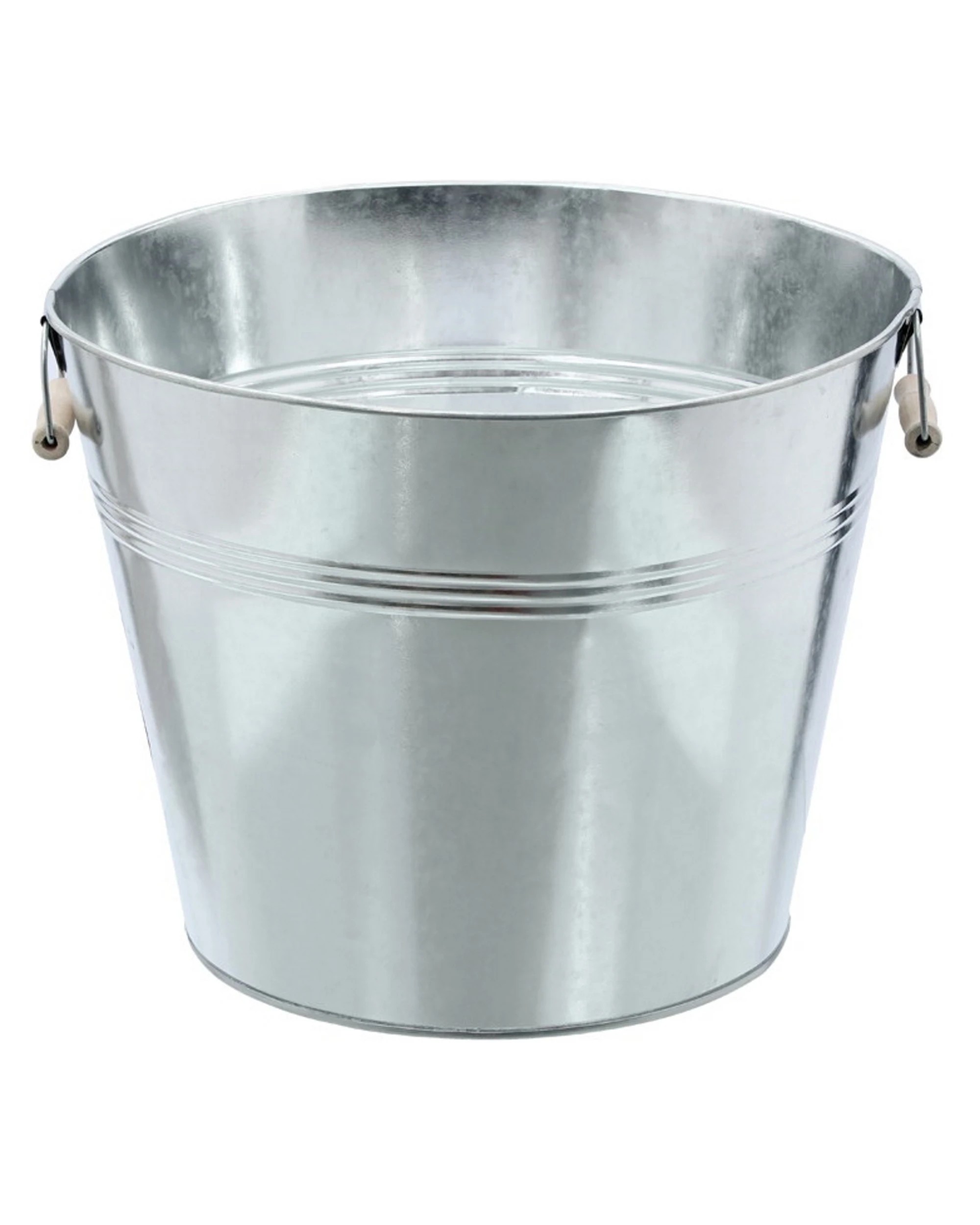 2 Lemon & Lime Galvanised Metal Ice Bucket With Wooden Handles 45L, 2 of 3