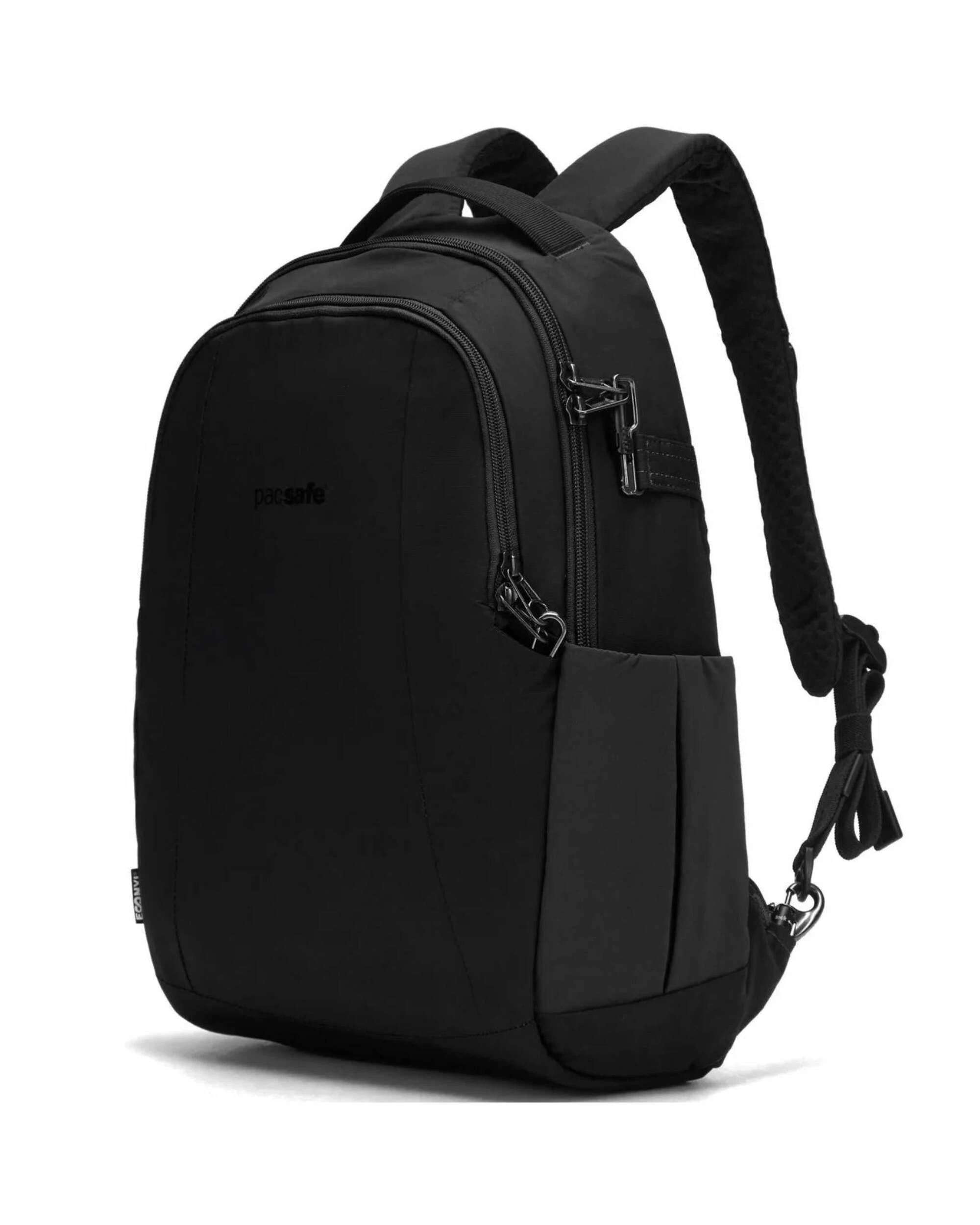 1 PacSafe Metrosafe LS350 Anti-Theft ECONYL Backpack - 15L - Black - Black, 1 of 5