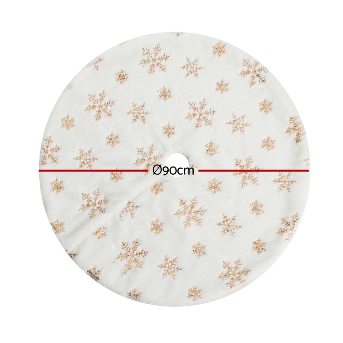 1 Jingle Jollys Christmas Tree Skirt 90cm Snowflake Ornaments Xmas Decorations - Multi, 1 of 4