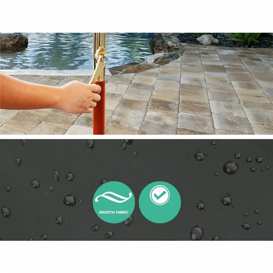 7 Instahut 3m Outdoor Umbrella Wooden Pole UV50+ Canopy Water Resistant Durable Portable Beach Garden Shade Stand - grey, 7 of 7