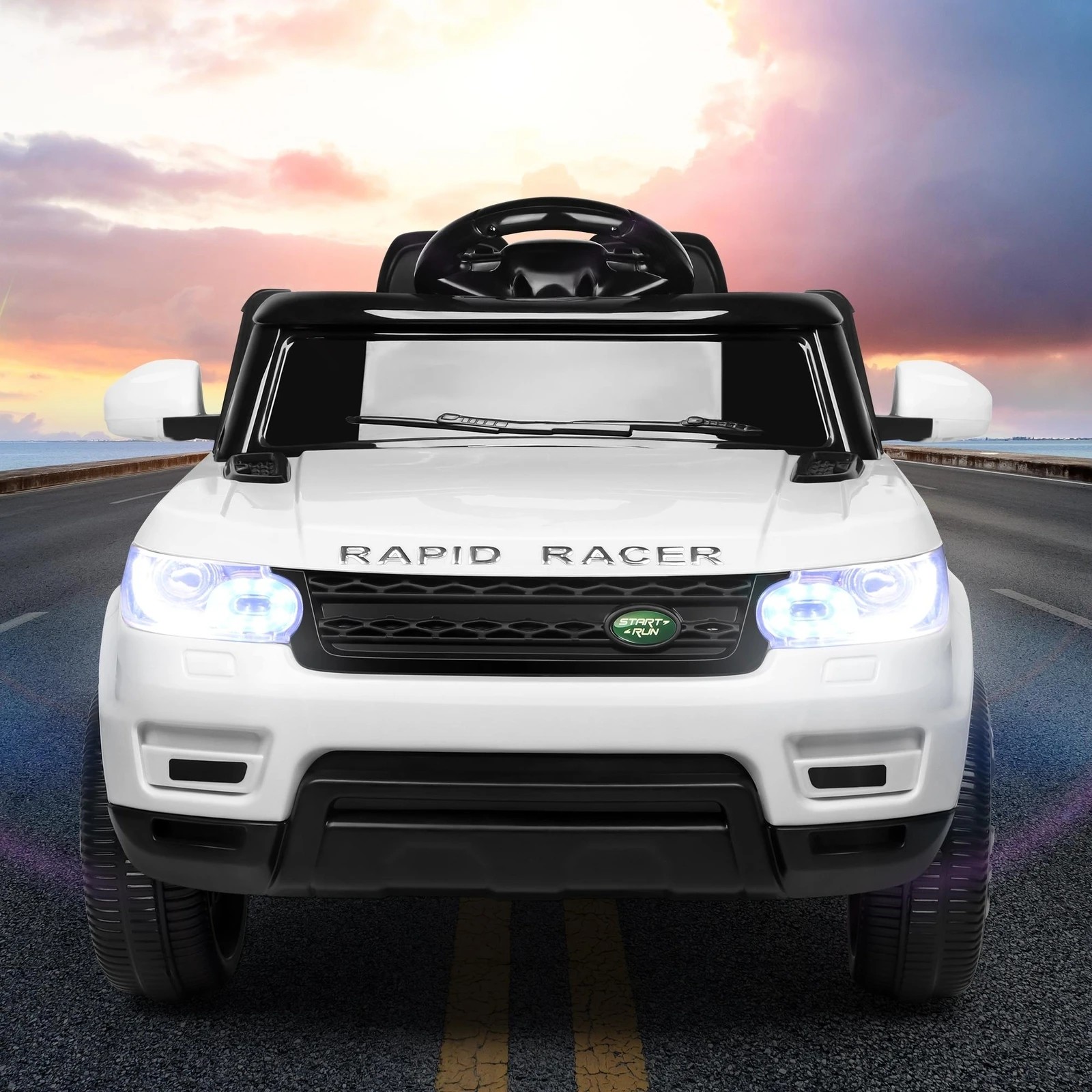 2 Alfordson Kids Ride On Car 12V Eletric Motor Remote Car Toy MP3 LED Light - White, 2 of 10