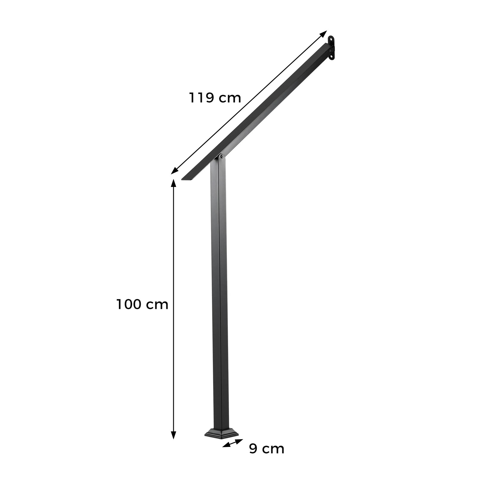 2 Costway 4 Step Galvanized Steel Handrails w/Installation Kit Wall Mount Stair Handrail, 2 of 5