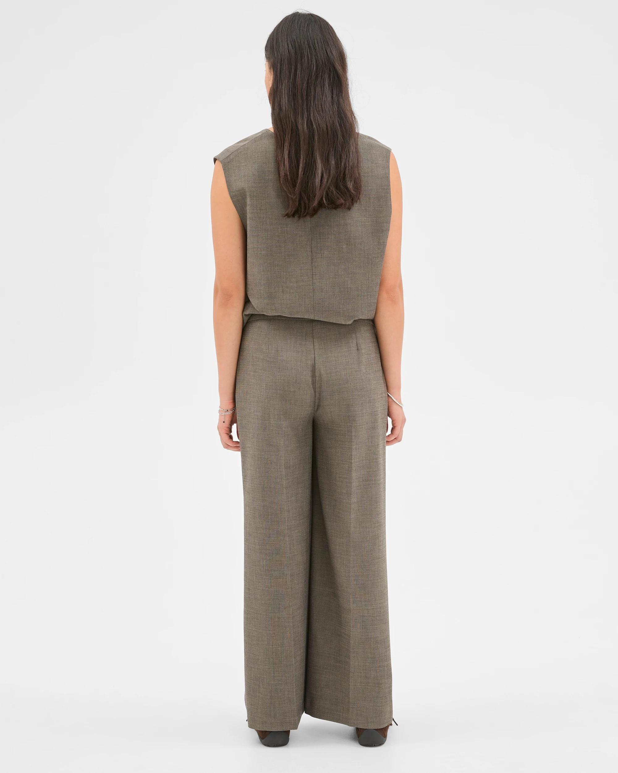 6 Preview Wrap Front Pants DARK CHOCOLATE MELANGE, 6 of 6