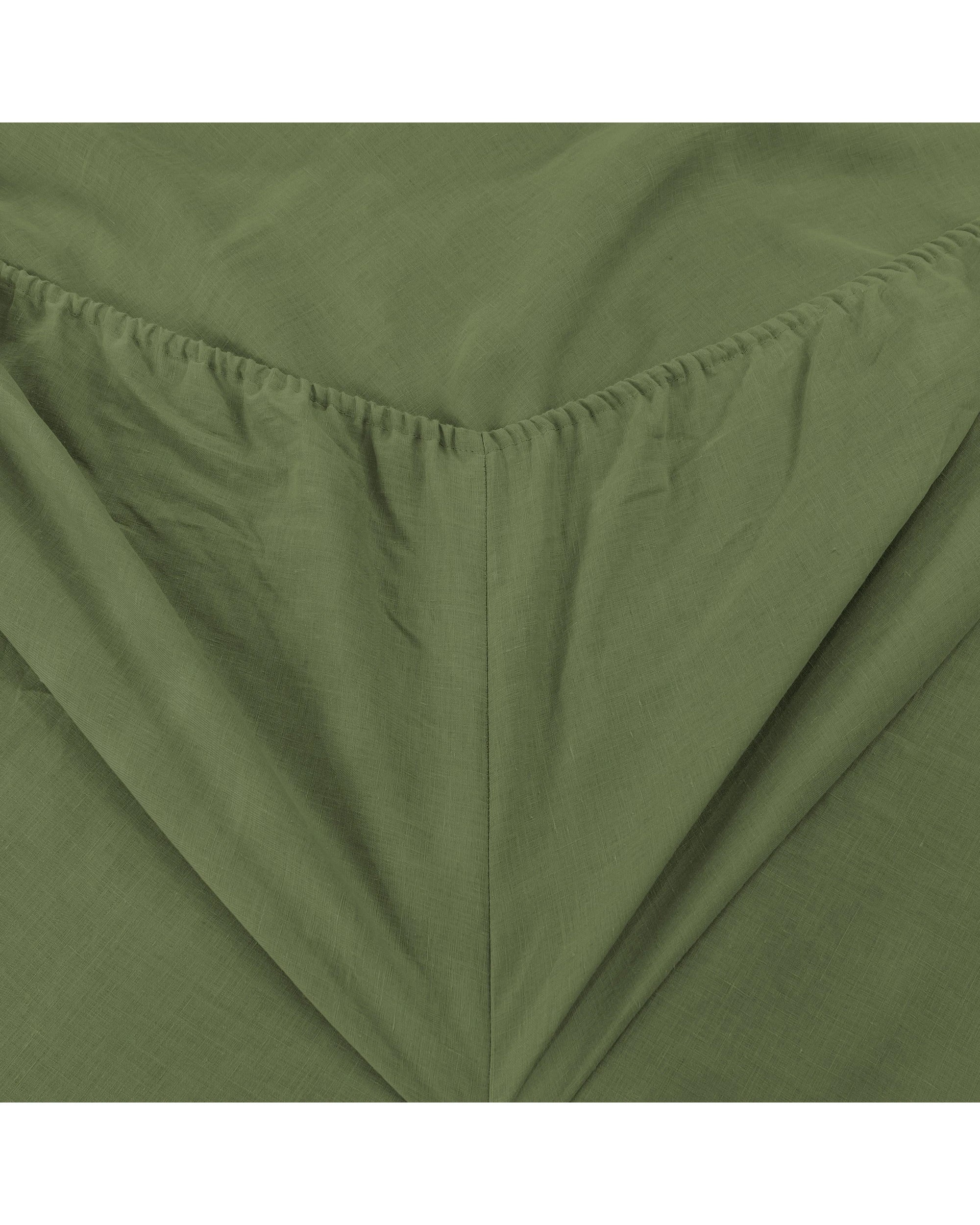 6 Natural Home Vintage Washed 100% Hemp Sheet Set - Super King Bed - Olive, 6 of 8