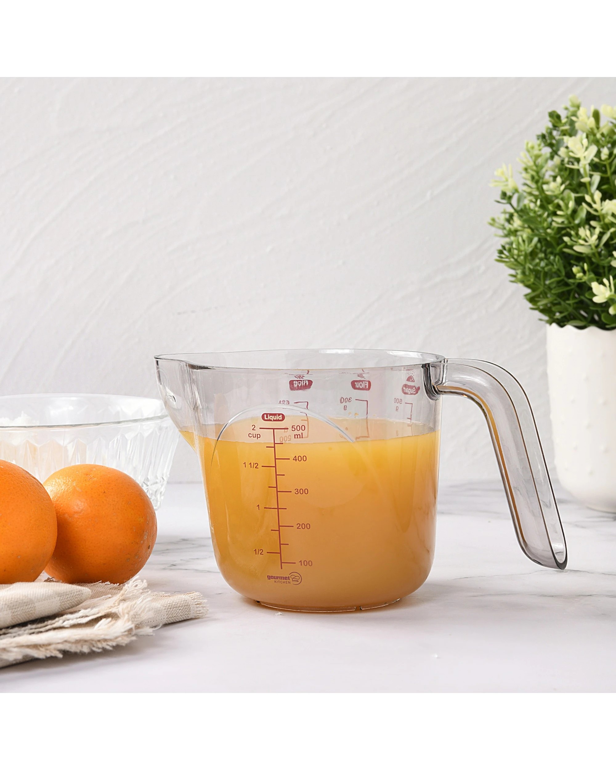 2 Gourmet Kitchen Modern Weight Conversion Measuring Cup AS 500ml/2 cups - Grey, 2 of 8