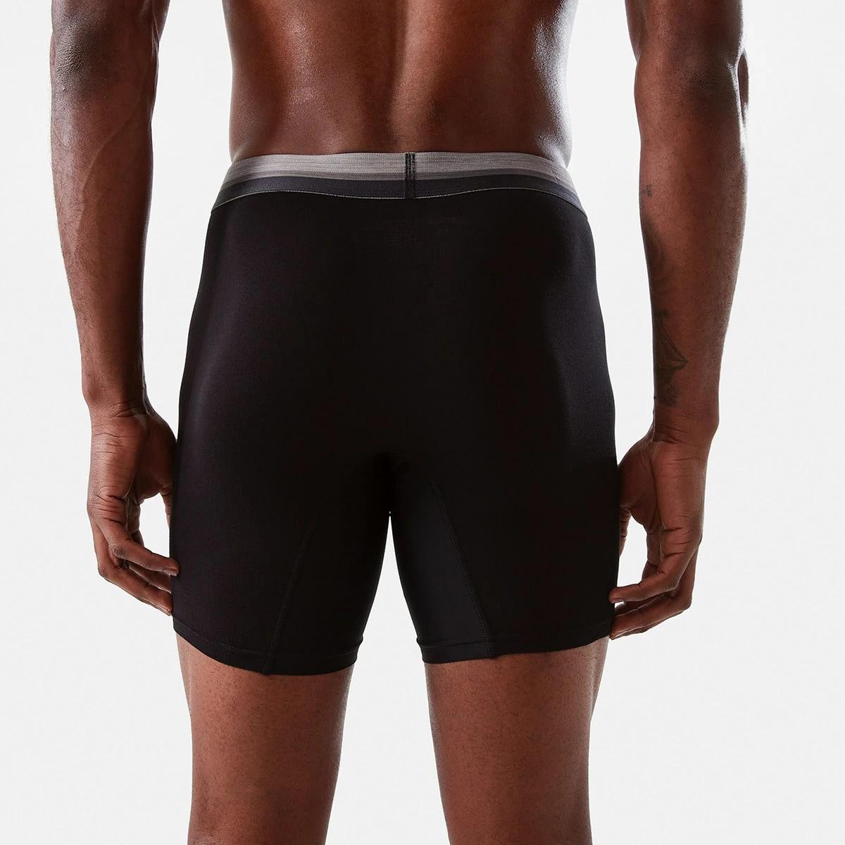 3 Anti-ride Mid Length Bamboo Blend Trunks Black, 3 of 5