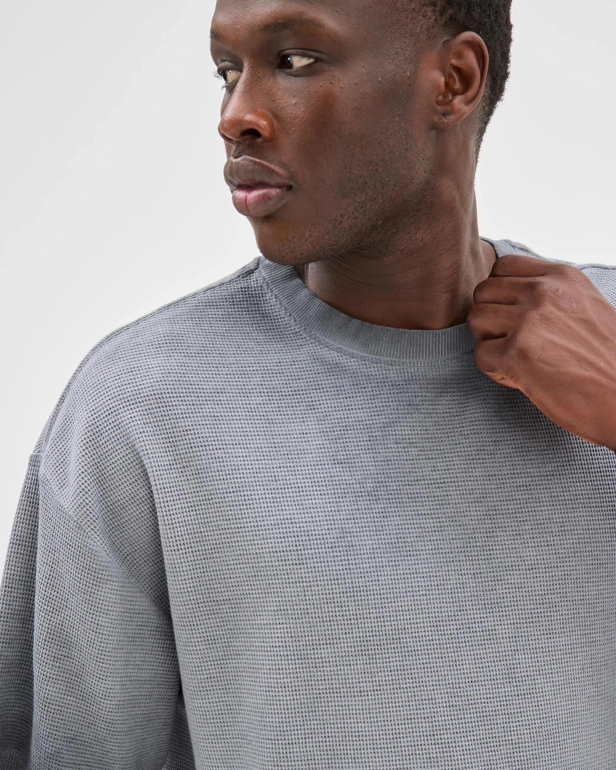 4 Australian Cotton Blend Waffle T-Shirt - Commons WASHED BLACK, 4 of 6