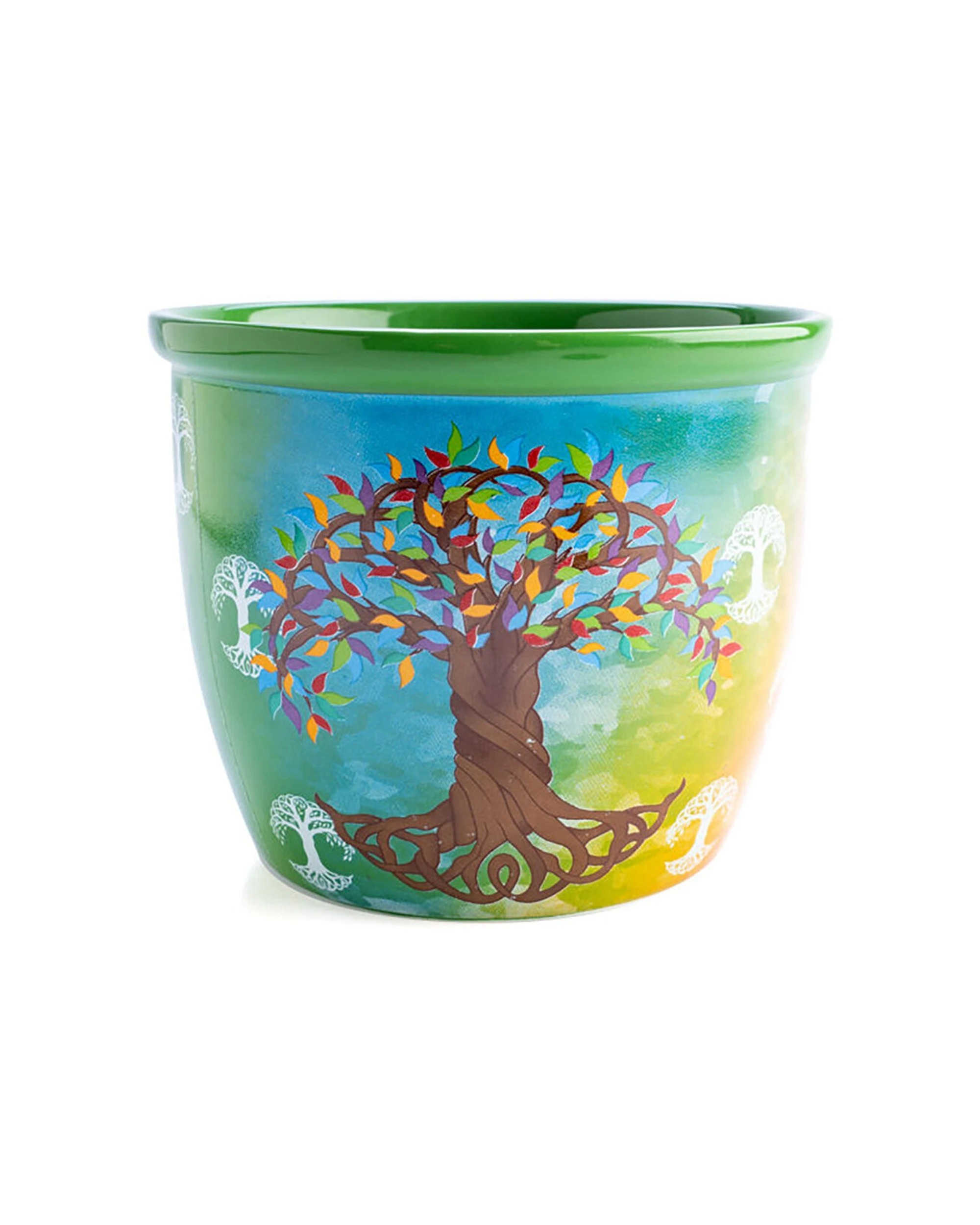 4 MDI Smudge Bowl Sage & Incense Burner Ceramic Tree Of Life 12.5x10.5cm - Orange, 4 of 5