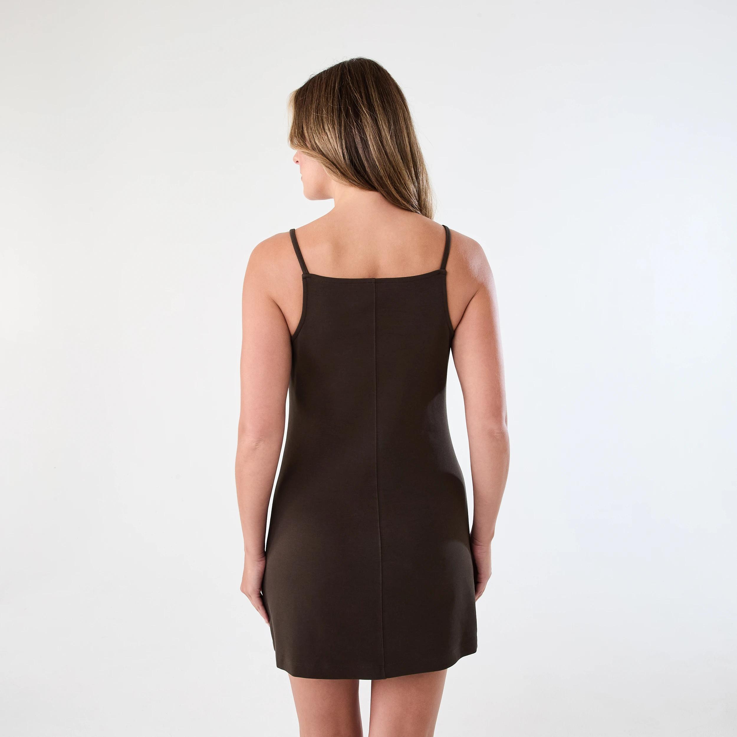 3 Sleeveless A-Line Mini Dress Melt Brown, 3 of 7
