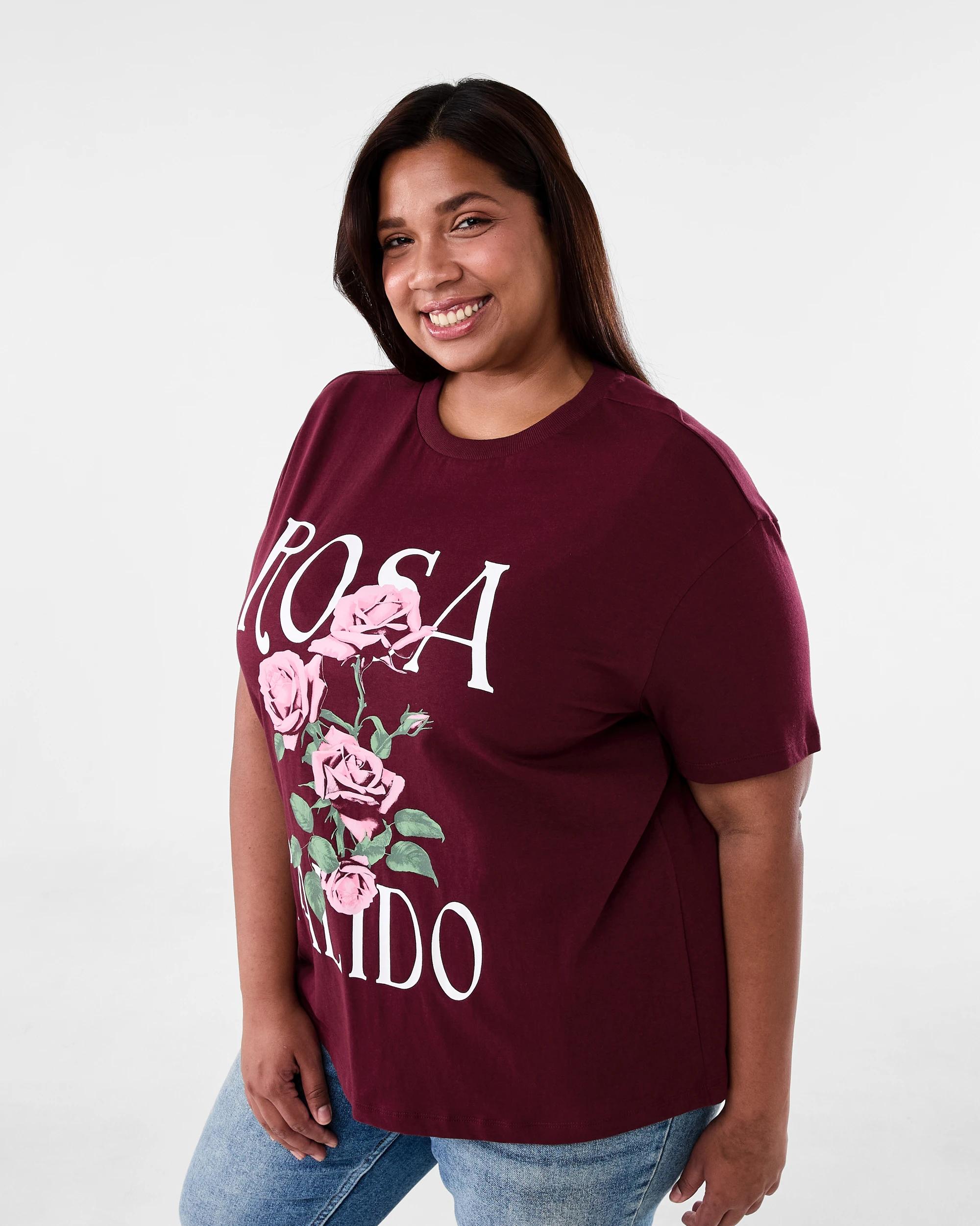 2 Curve Short Sleeve Boyfriend T-shirt Rosa, 2 of 6