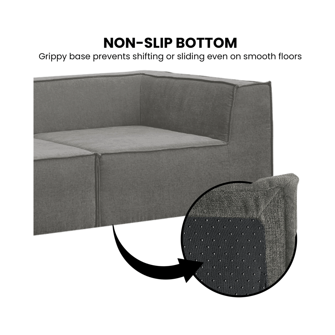 8 Sarantino Novi 3-seater Modular Sofa With Ottoman In Grey Non-slip Bottom Lounge, 8 of 9