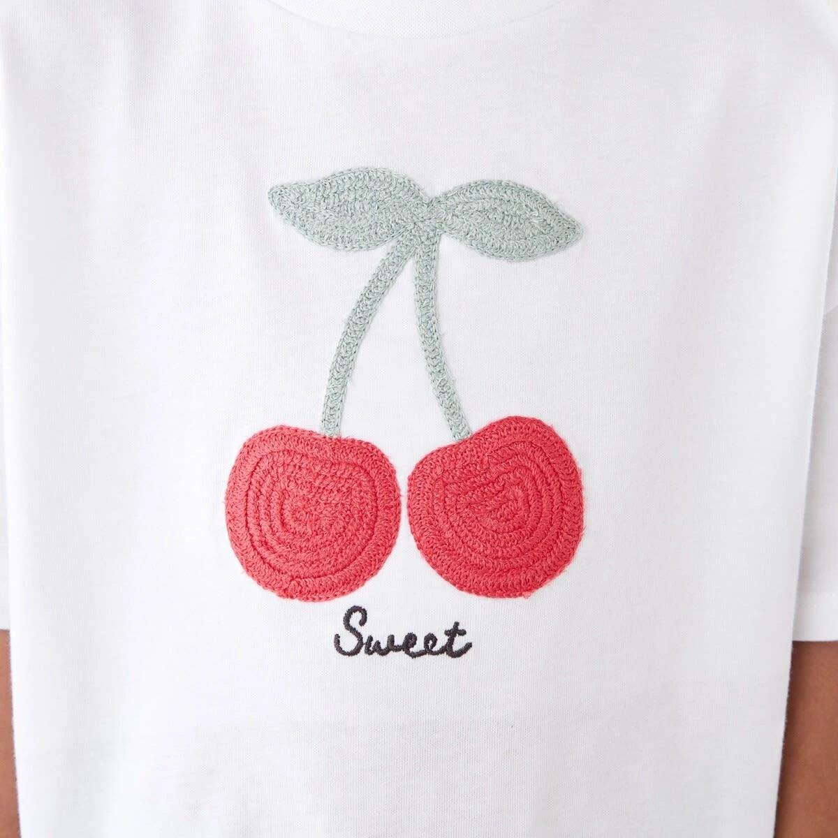 4 Short Sleeve Oversized Applique T-shirt Cherry, 4 of 8