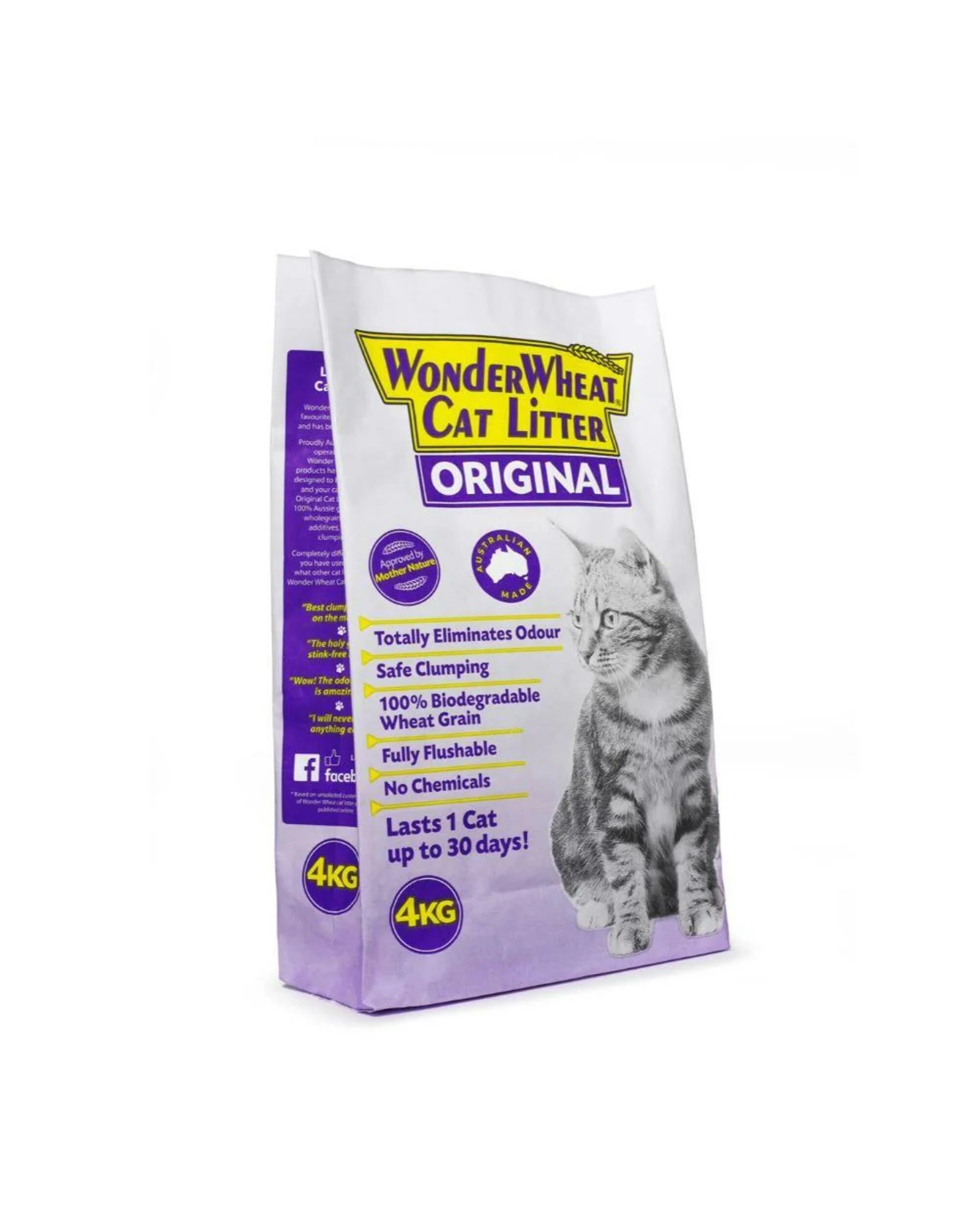 1 Wonder Wheat Natural Cat Litter 4kg, 1 of 1