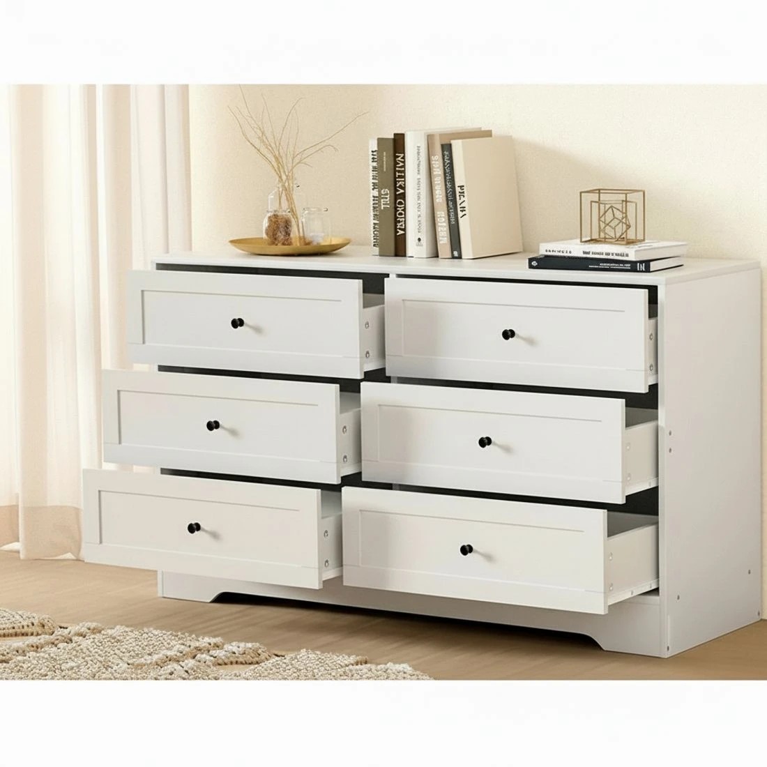 6 Artiss 6 Chest of Drawers Tallboy Cabinet - LEIF - White, 6 of 8