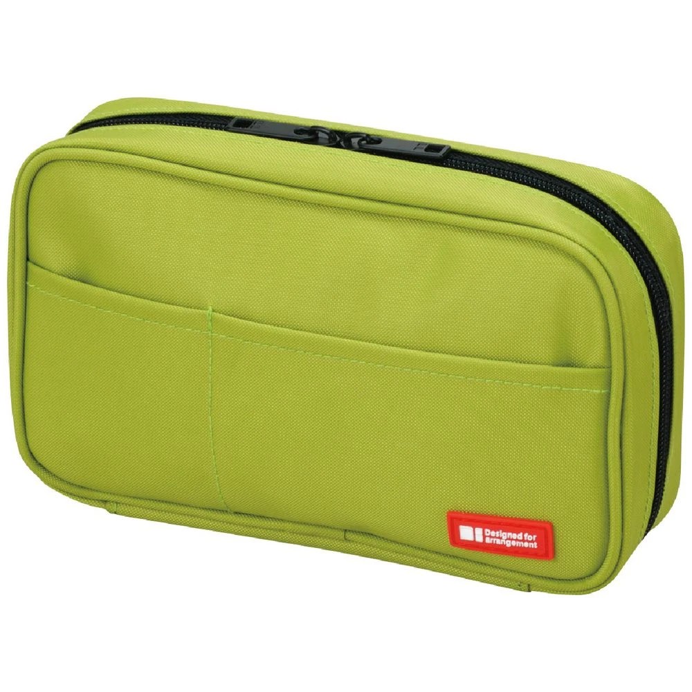 1 Lihit Lab Single Zip Multi Compartment Pencil Case Lime, 1 of 4