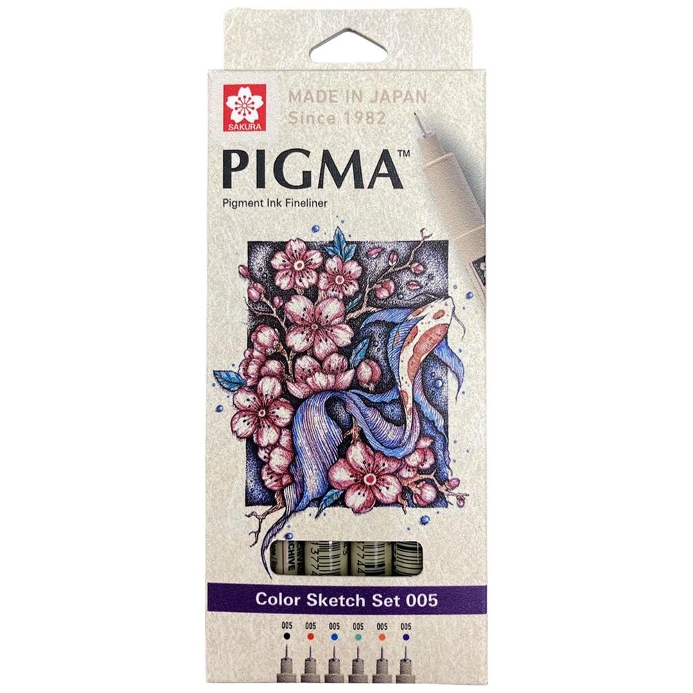1 Sakura Pigma Micron Fineliners 0.2mm 6 Pack, 1 of 4