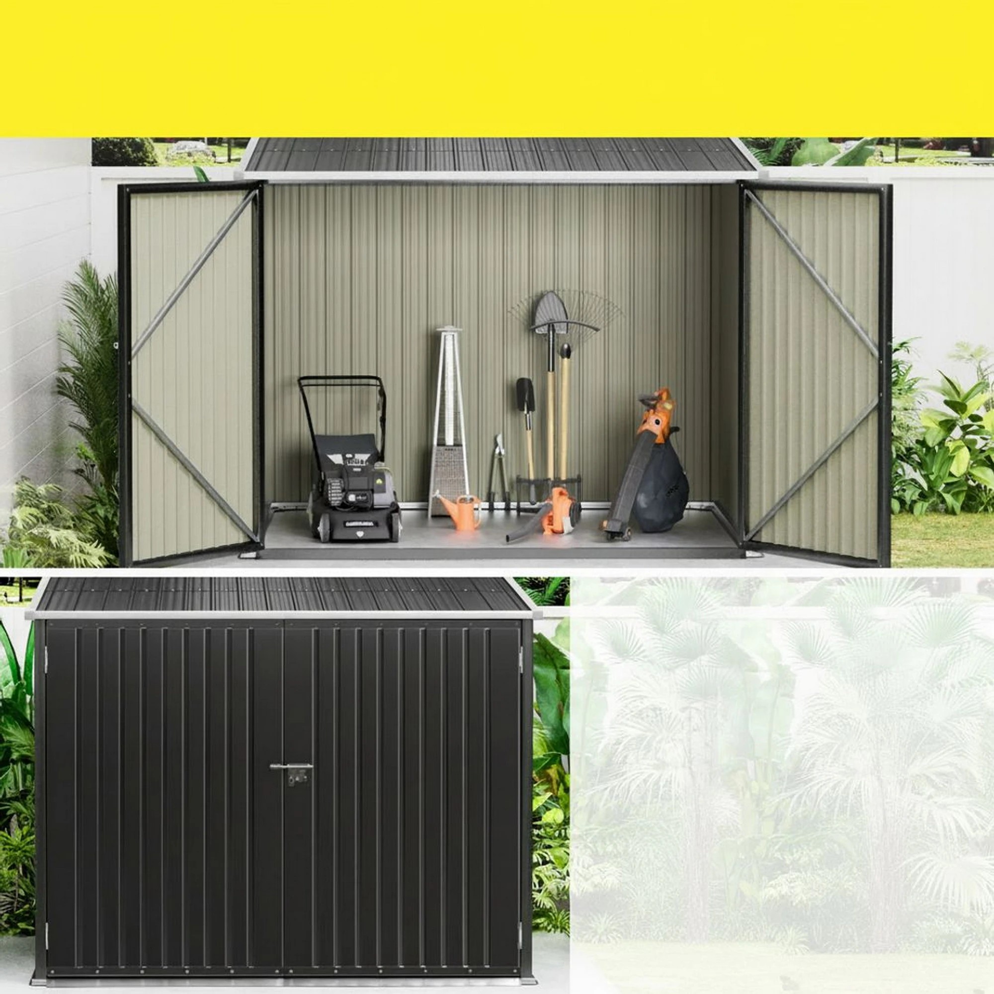 5 Giantz Garden Shed Sheds Outdoor Storage Tool Workshop House Shelter - Black, 5 of 7
