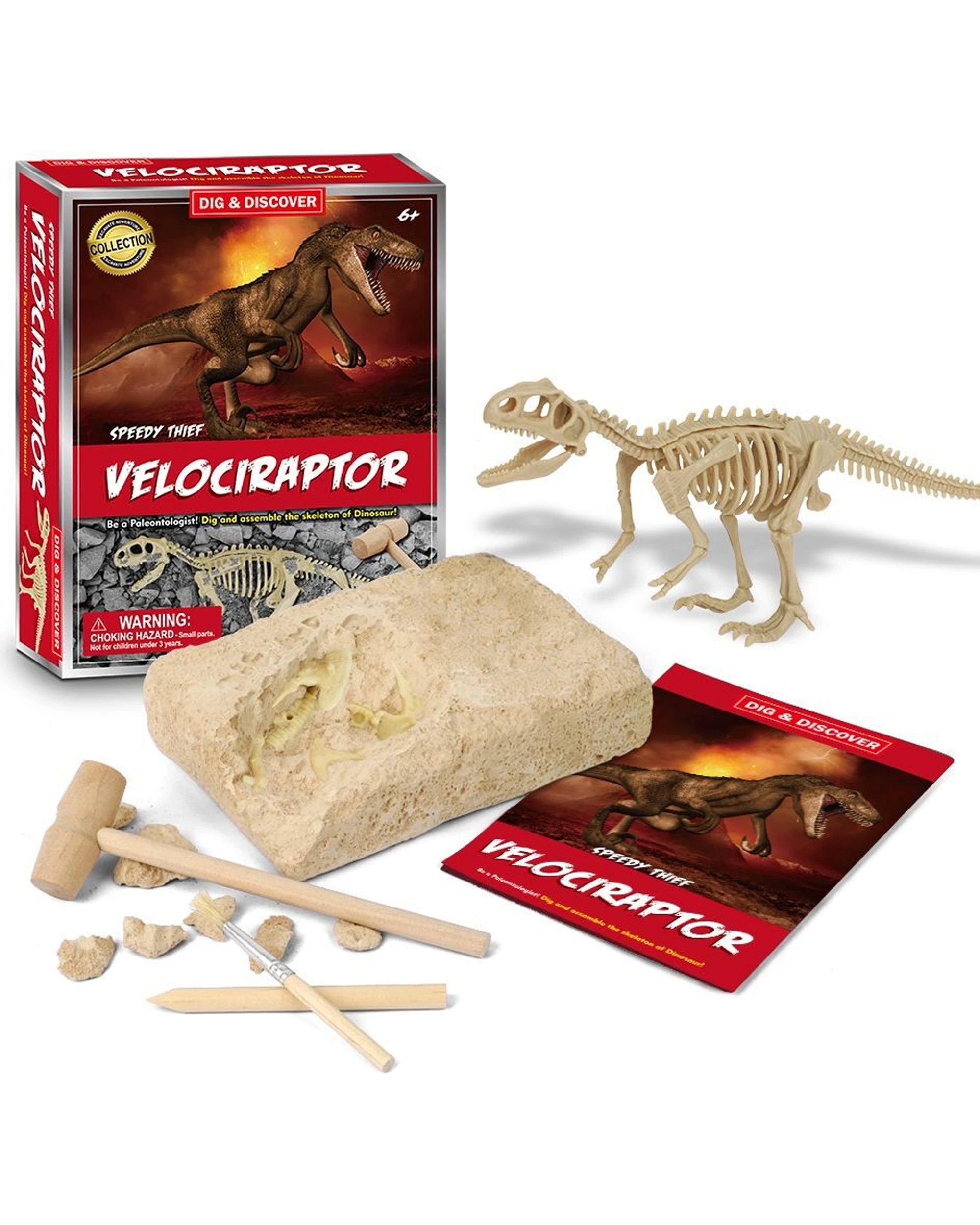 1 Kaper Kidz Dig Discover Velociraptor Dig Excavation Kits Educational Toy - Multi, 1 of 4